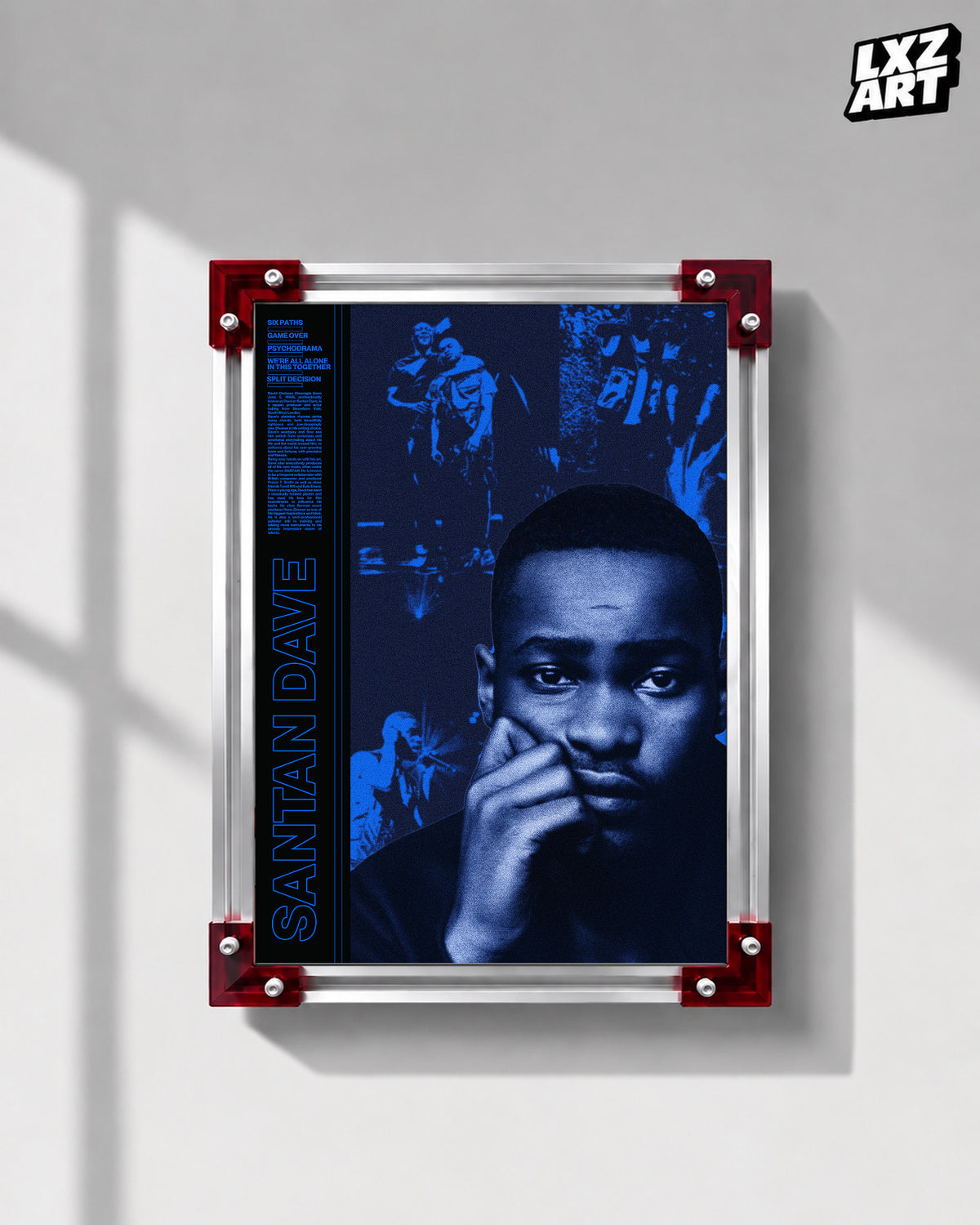 Dave Discography Collage Poster | Unframed UK Rap Wall Art — LXZART display 1; frame not included