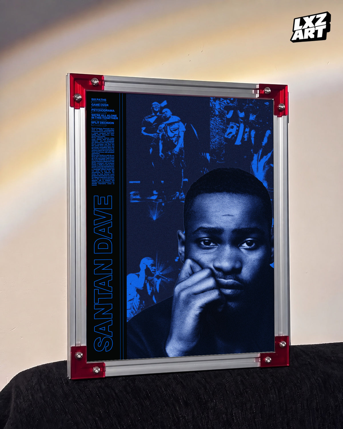 Dave Discography Collage Poster | Unframed UK Rap Wall Art — LXZART display 3; frame not included