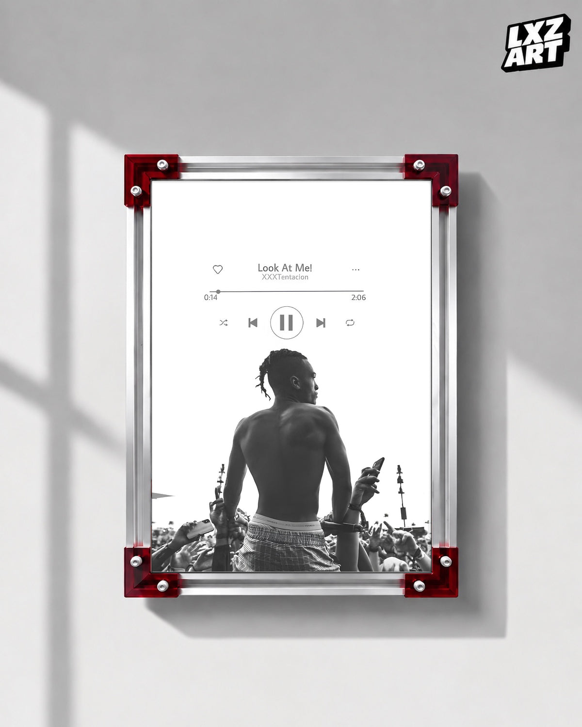 XXXTentacion Look At Me Spotify Song Poster | Unframed Hip Hop Wall Art — LXZART display 1; frame not included