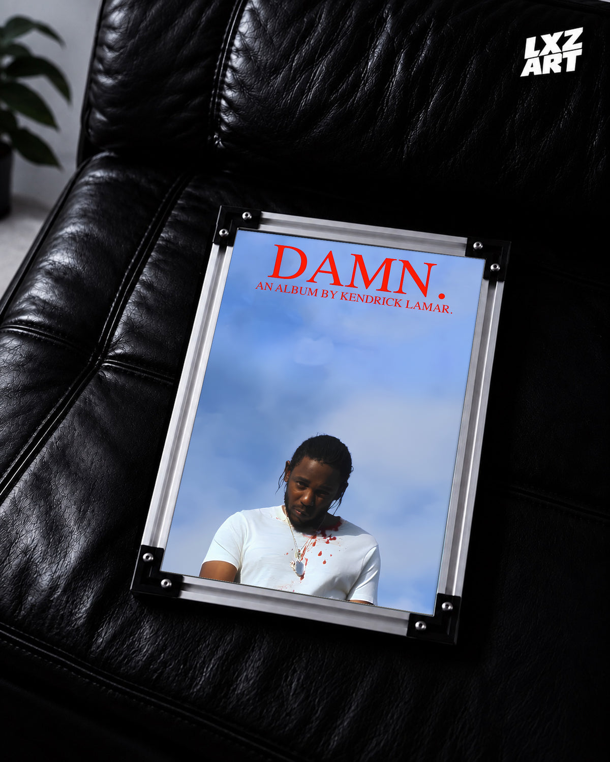 Kendrick Lamar DAMN. Blue Sky Poster | Unframed Hip Hop Wall Art — LXZART display 2; frame not included