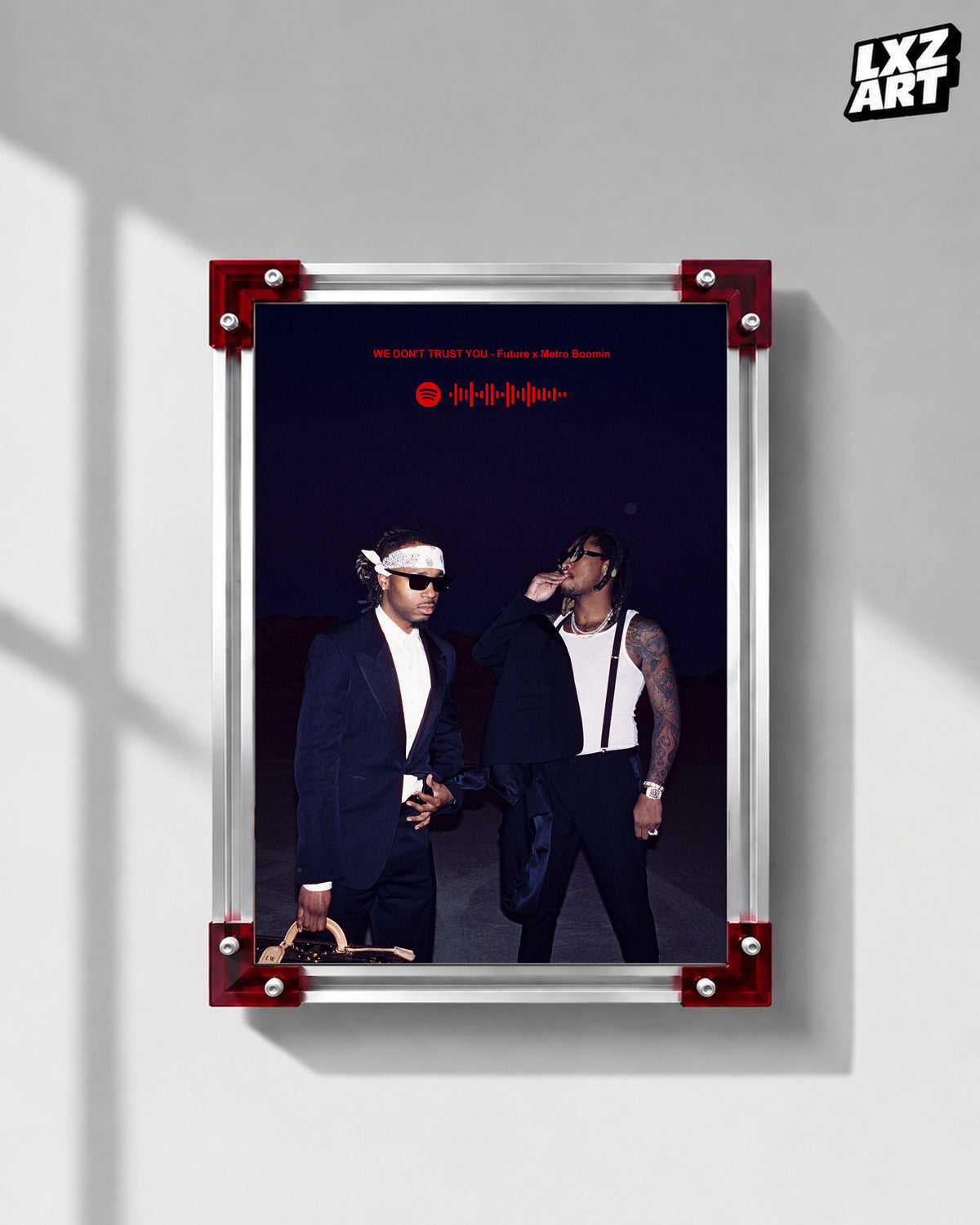 Future & Metro Boomin WE DON’T TRUST YOU Poster | Unframed Hip Hop Wall Art — LXZART display 1; frame not included