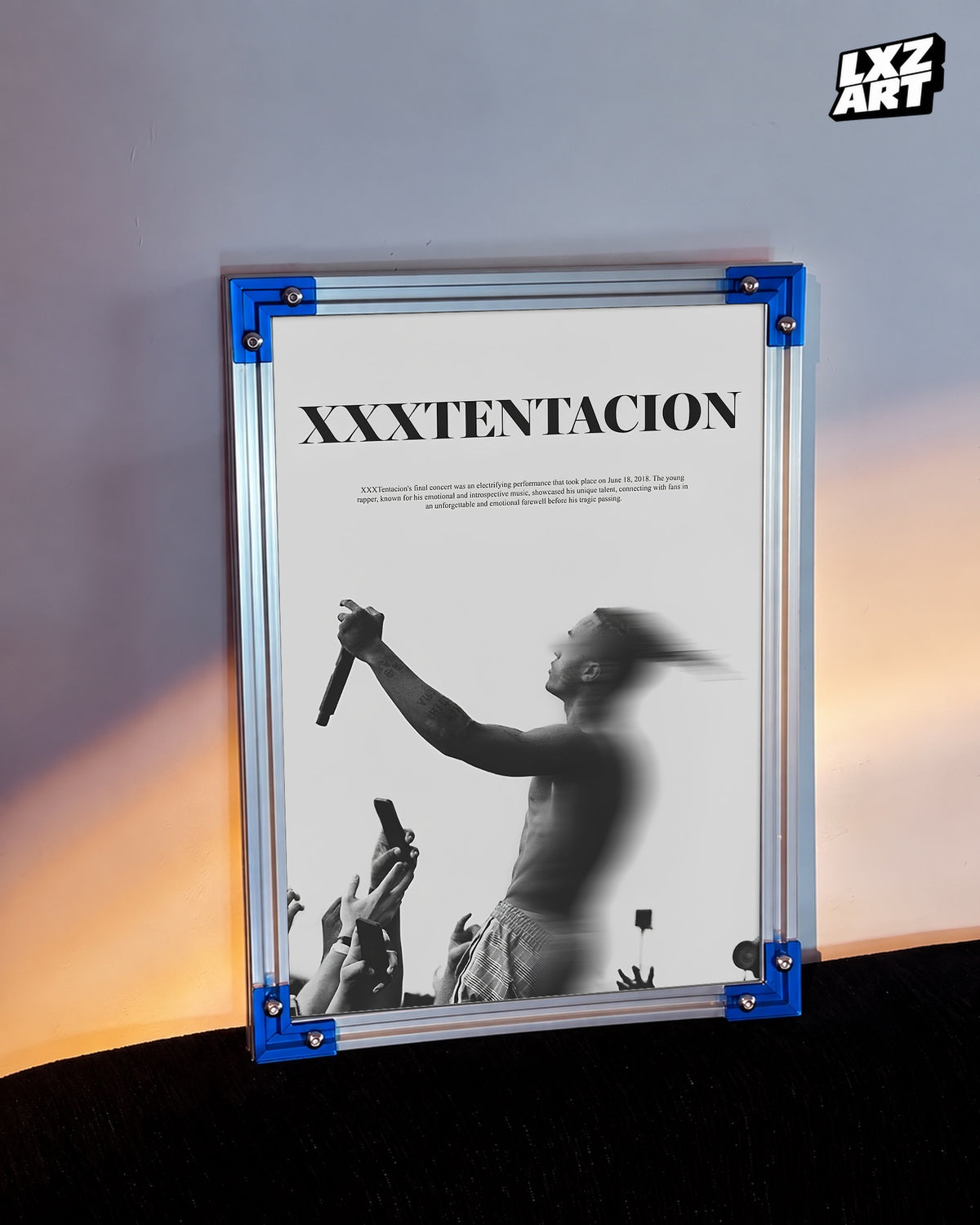 XXXTENTACION Performance Poster | Unframed Bedroom Wall Art — LXZART display 3; frame not included