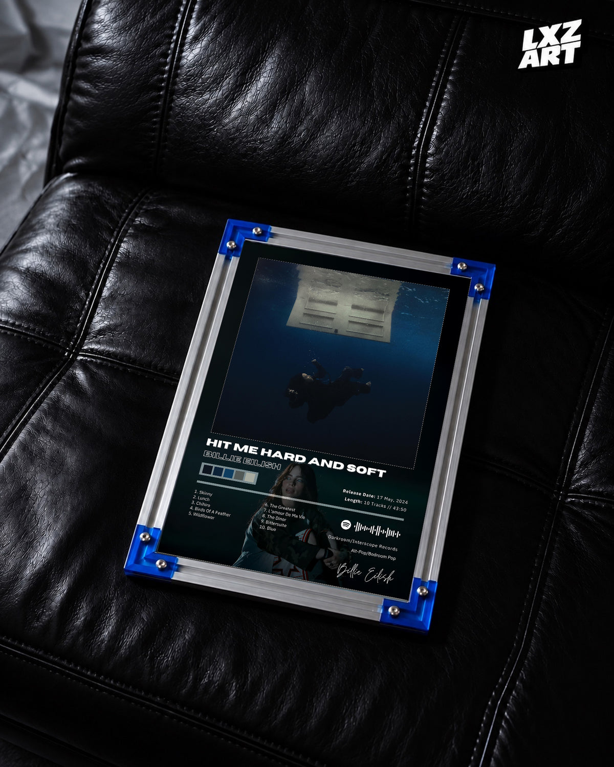 Billie Eilish Hit Me Hard and Soft Tracklist Poster | Unframed Bedroom Wall Art — LXZART display 2; frame not included