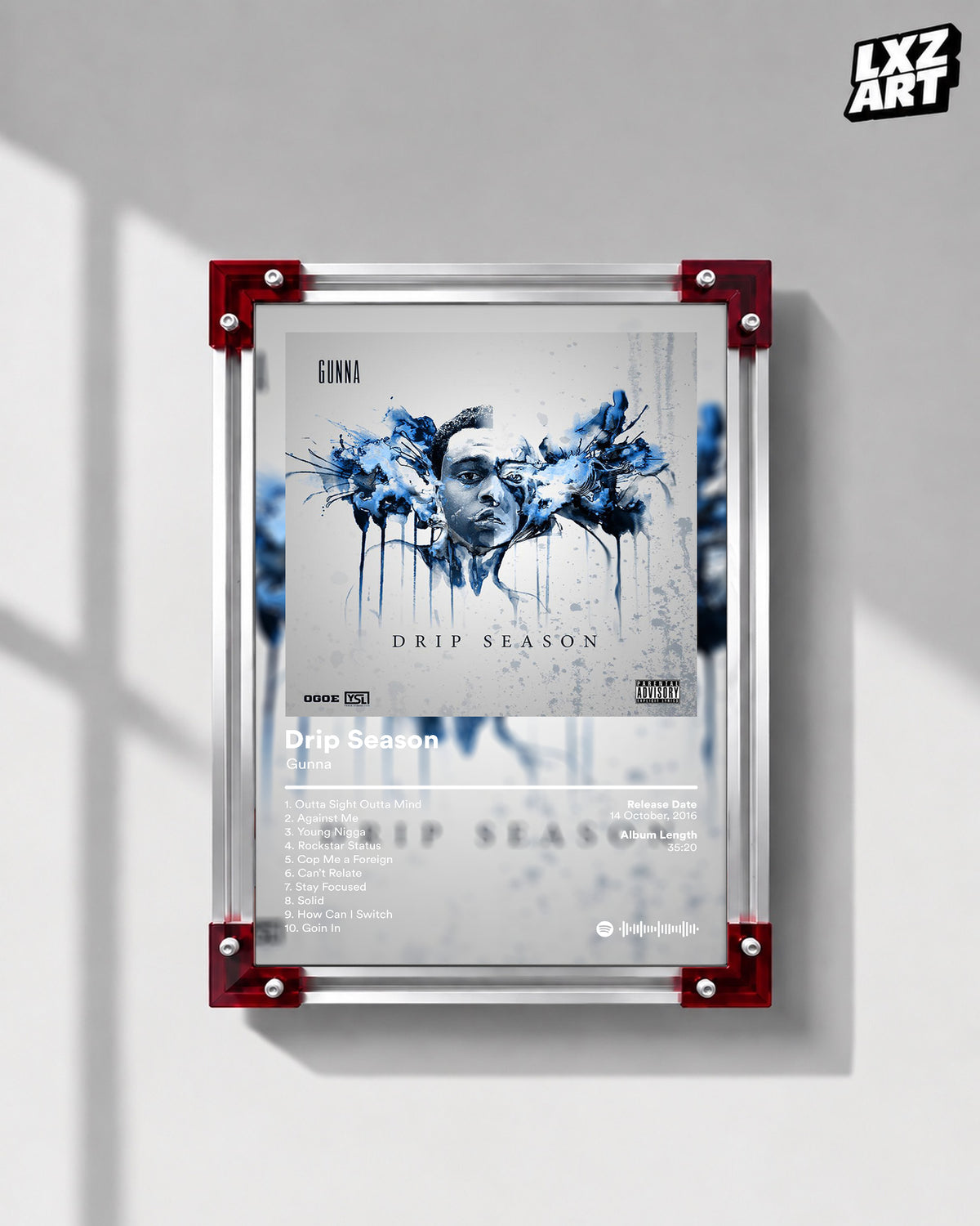 Gunna 'Drip Season' Album Poster — LXZART display 1; frame not included