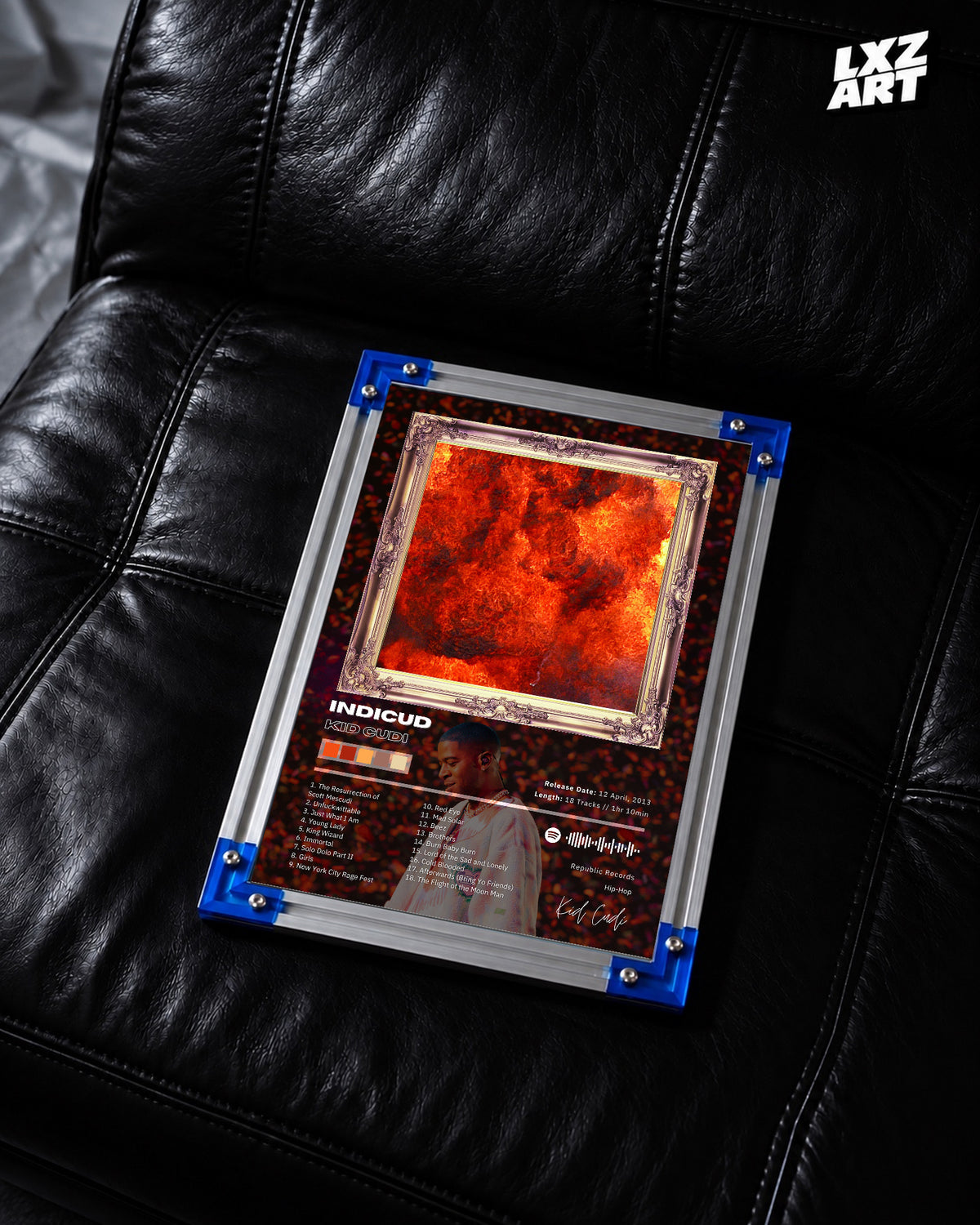 Kid Cudi 'Indicud' Album Poster — LXZART display 2; frame not included