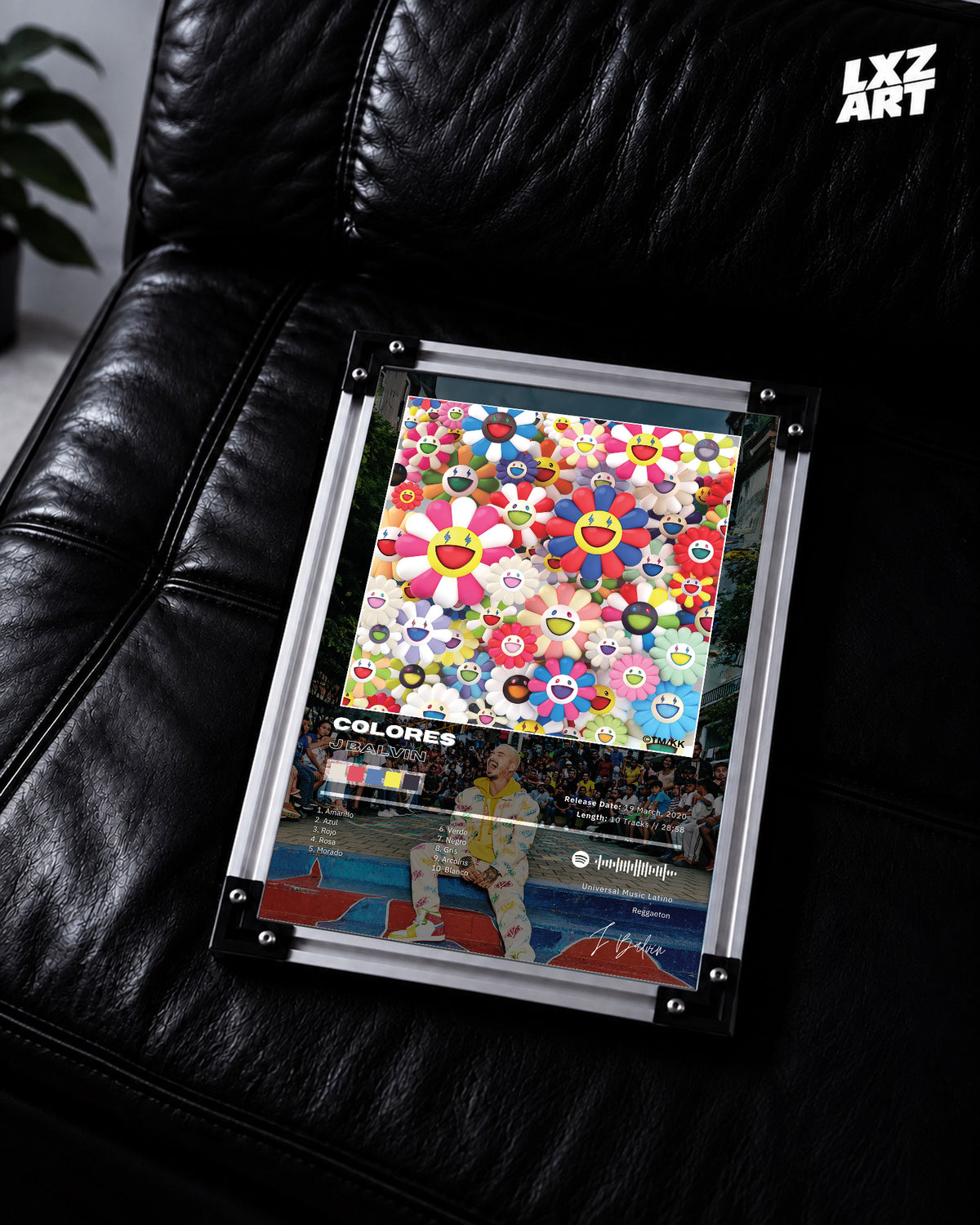 J Balvin Colores Tracklist Poster | Unframed Bedroom Wall Art — LXZART display 2; frame not included