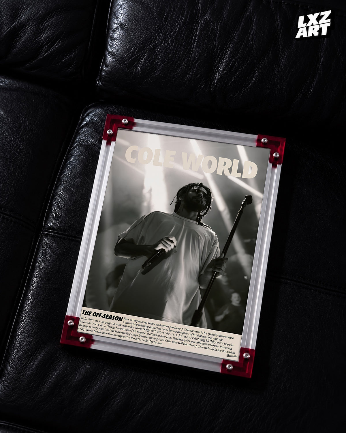 J. Cole - "Cole World" Poster — LXZART display 2; frame not included