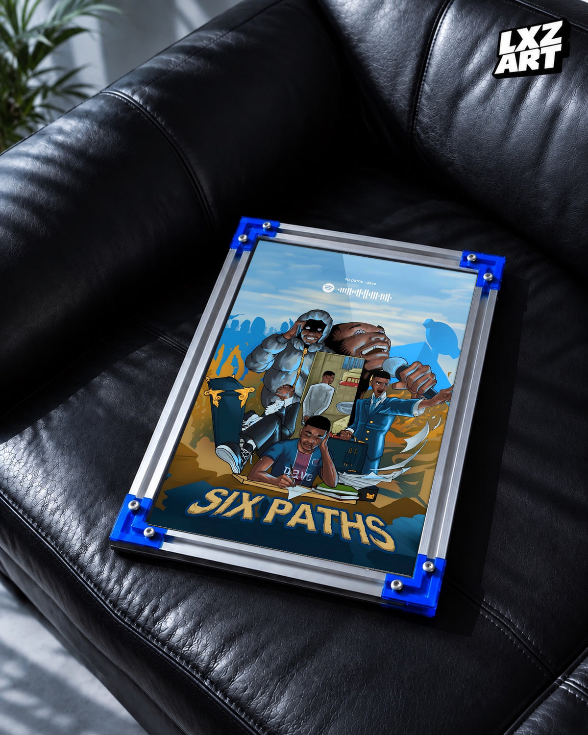 Dave Six Paths EP Poster | Unframed UK Rap Wall Art — LXZART display 2; frame not included