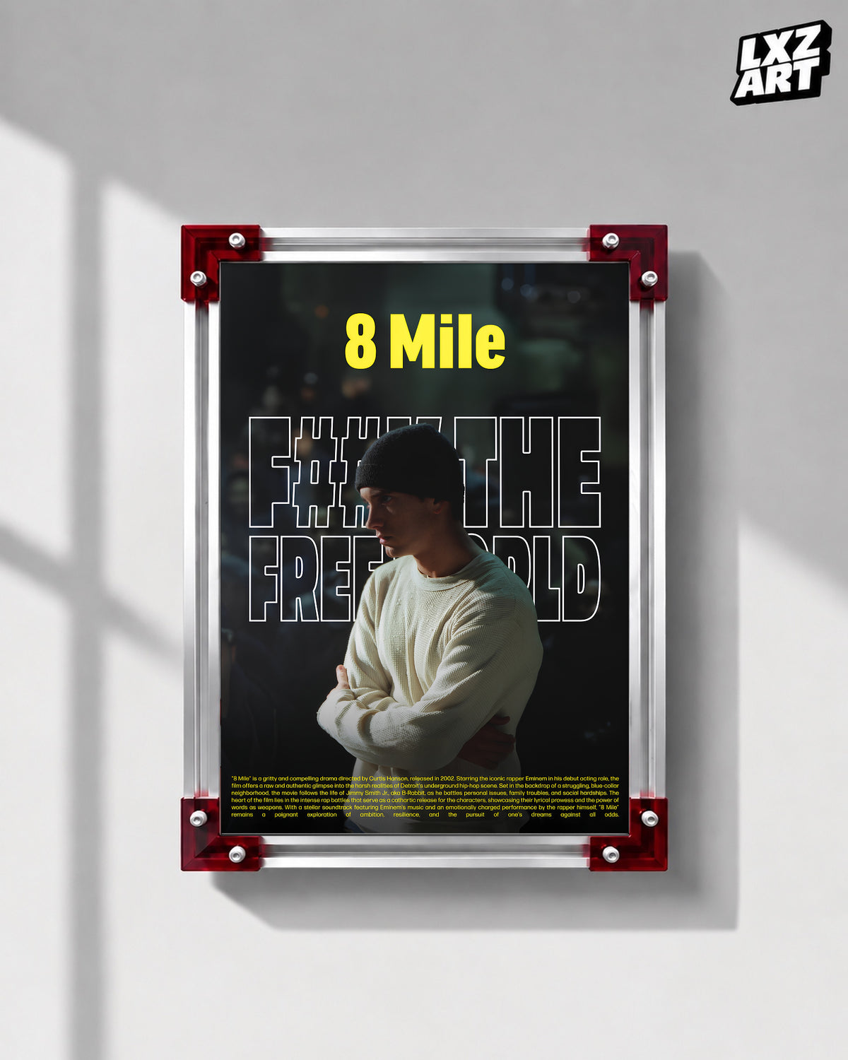 Eminem 8 Mile Movie Poster | Unframed Bedroom Wall Art — LXZART display 1; frame not included