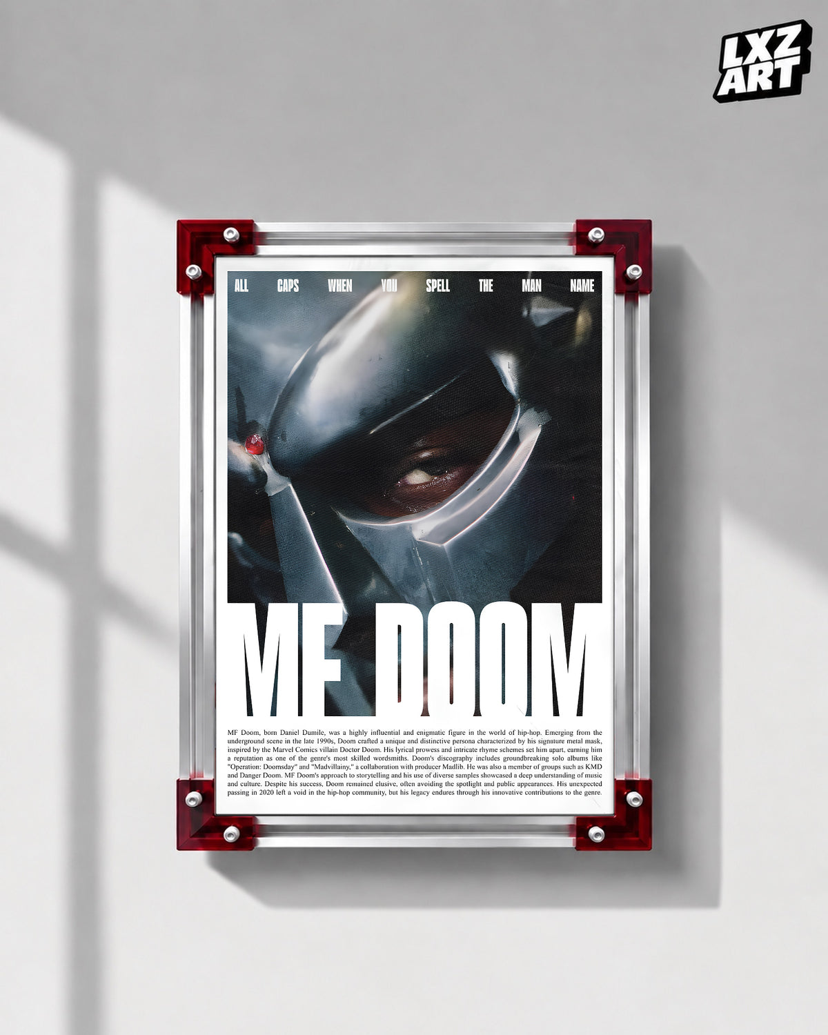 MF DOOM Portrait Poster | Unframed Bedroom Wall Art — LXZART display 1; frame not included