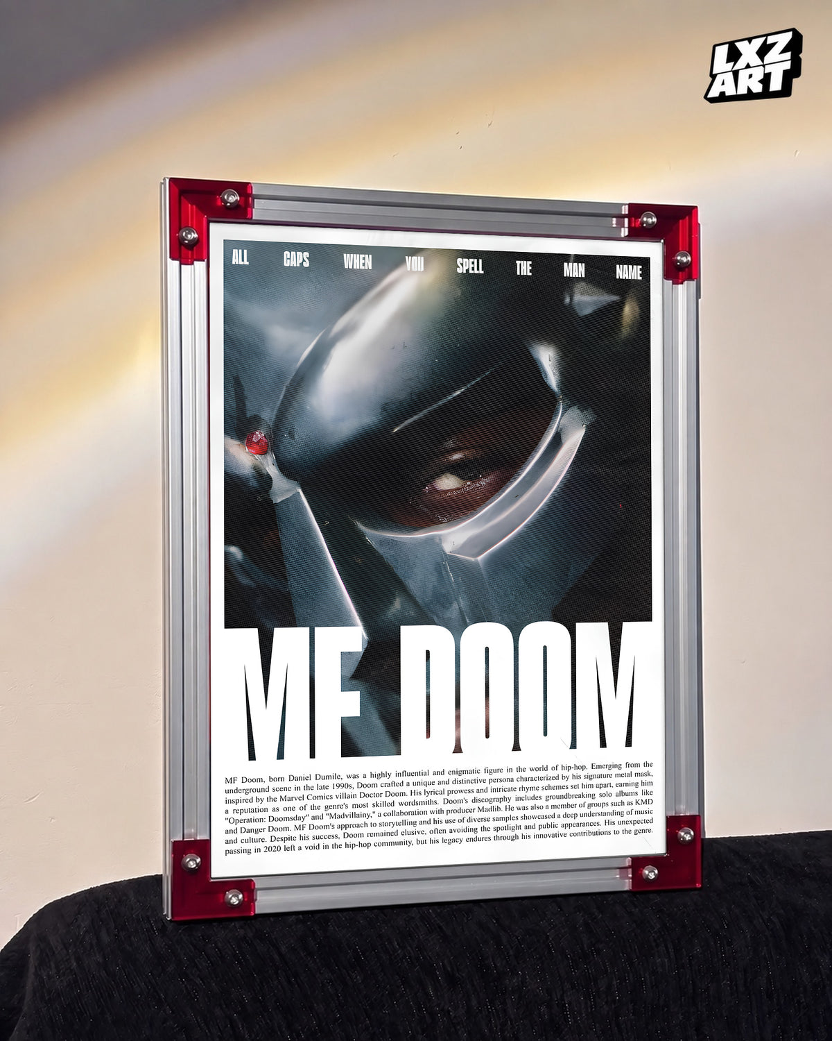 MF DOOM Portrait Poster | Unframed Bedroom Wall Art — LXZART display 3; frame not included