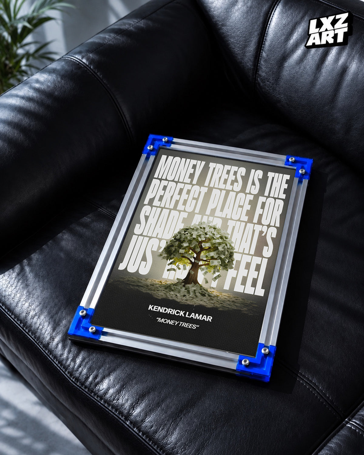 Kendrick Lamar Money Trees Lyric Poster | Unframed Hip Hop Wall Art — LXZART display 2; frame not included