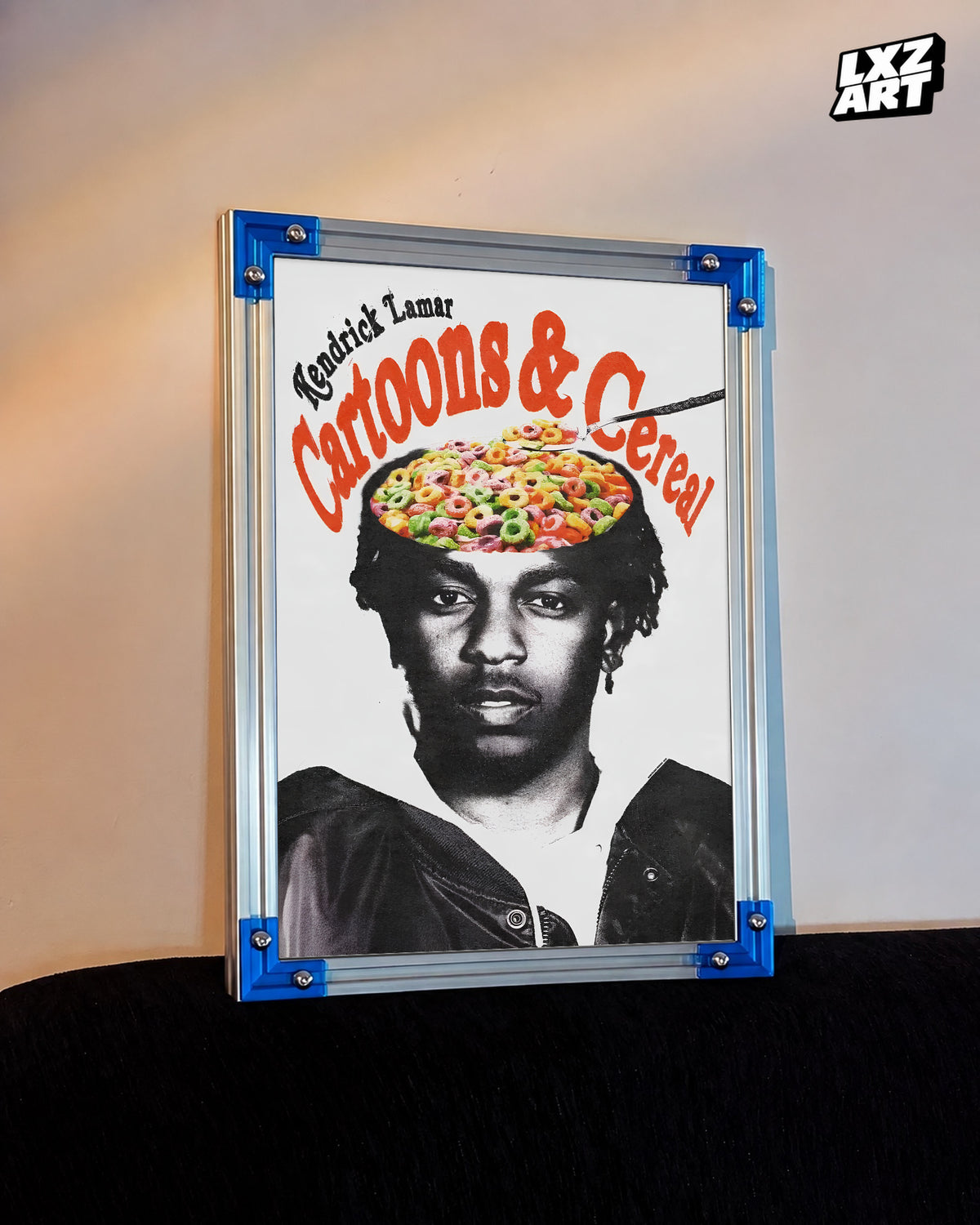 Kendrick Lamar Cartoons & Cereal Song Poster | Unframed Hip Hop Wall Art — LXZART display 3; frame not included
