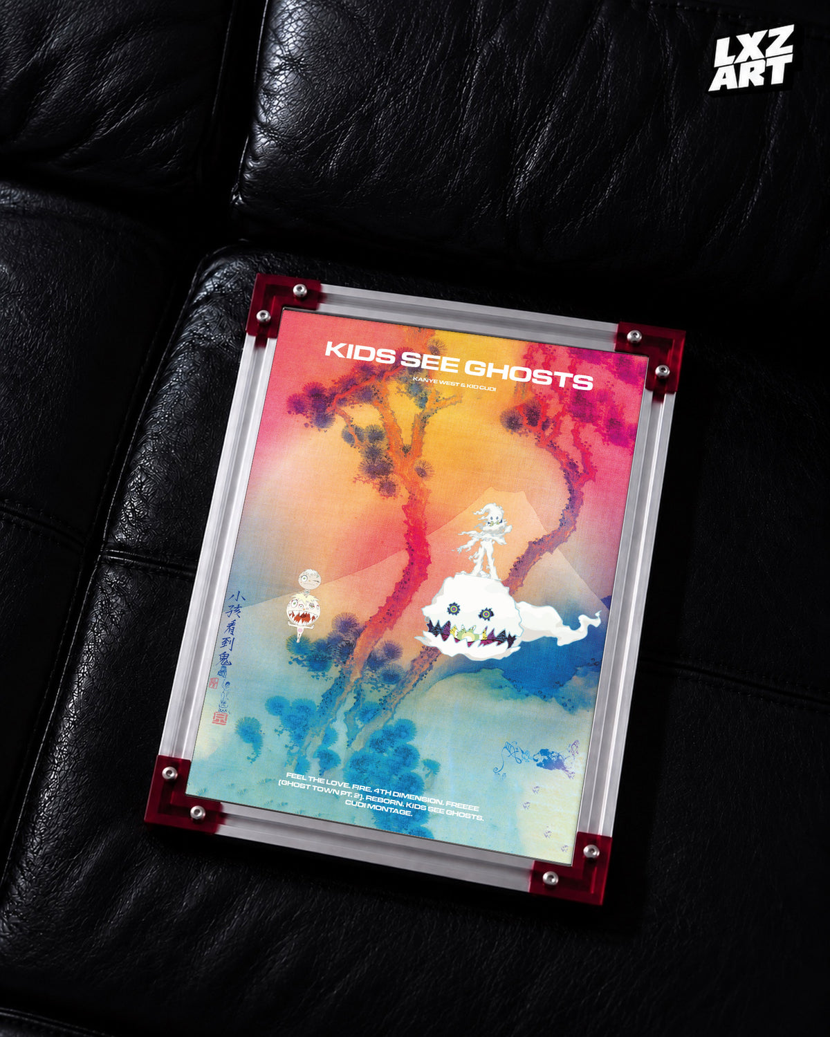 Kanye West & Kid Cudi Kids See Ghosts Poster | Unframed Bedroom Wall Art — LXZART display 2; frame not included