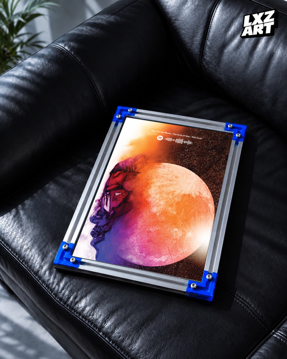 Kid Cudi 'Man On The Moon: The End Of Day' Spotify Poster — LXZART display 2; frame not included