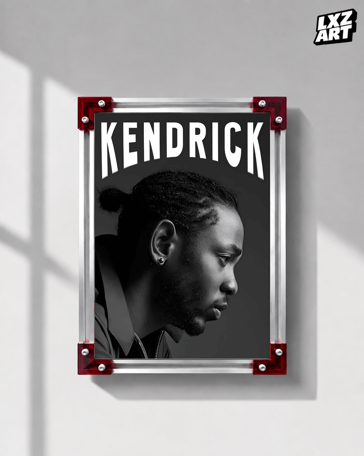 Kendrick Lamar Black and White Portrait Poster | Unframed Hip Hop Wall Art — LXZART display 1; frame not included