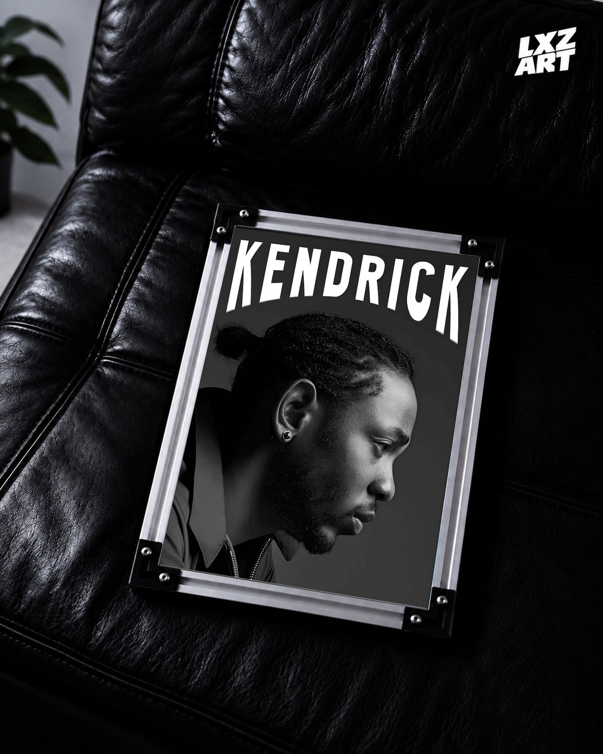 Kendrick Lamar Black and White Portrait Poster | Unframed Hip Hop Wall Art — LXZART display 2; frame not included