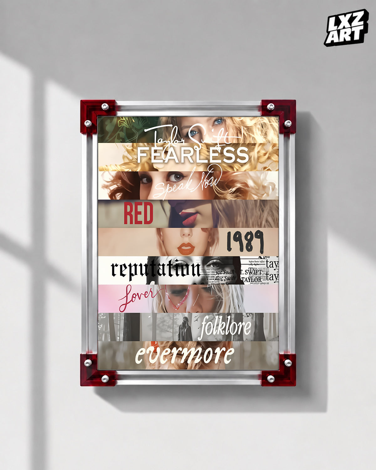 Taylor Swift Album Eras Collage Poster | Unframed Bedroom Wall Art — LXZART display 1; frame not included