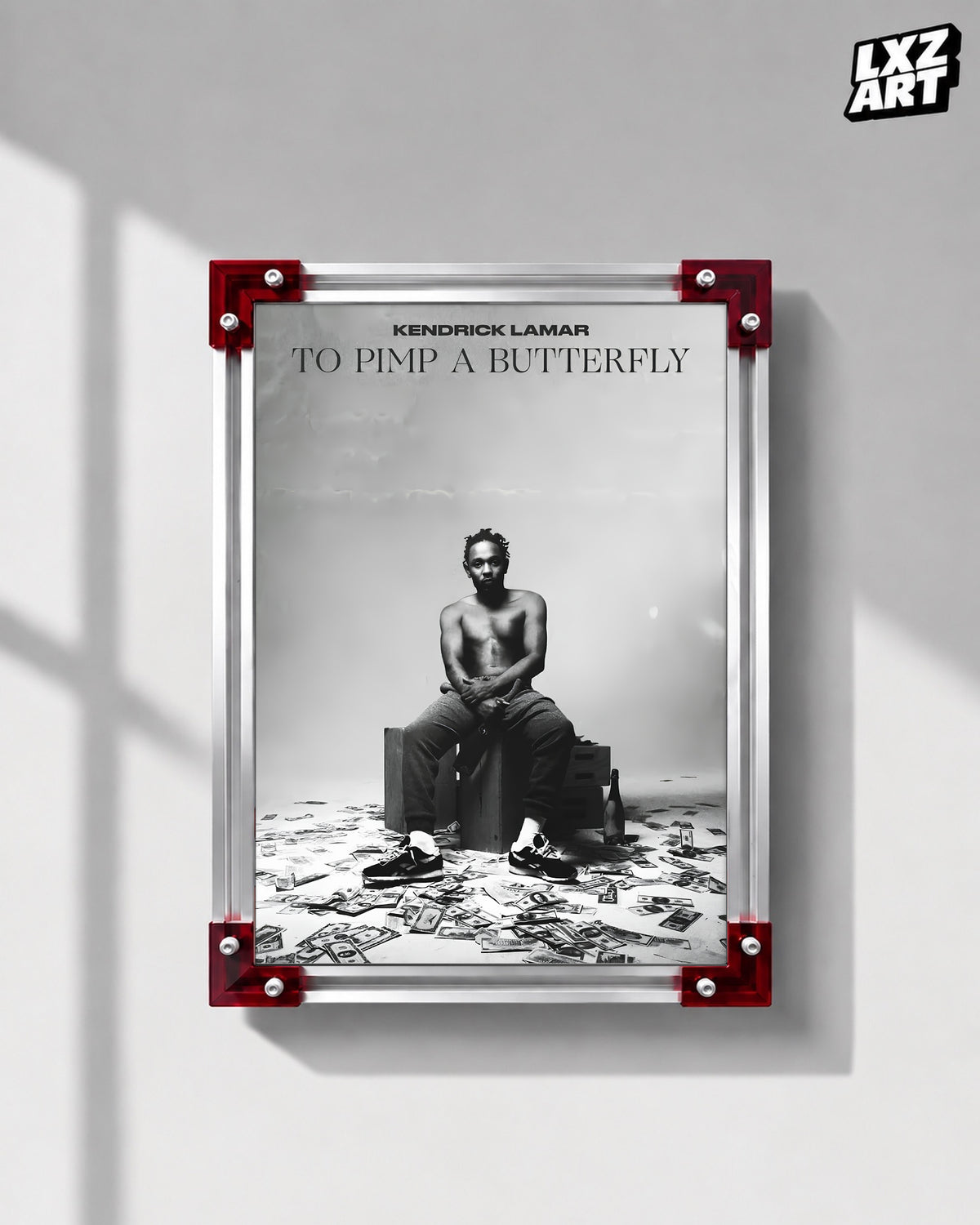 Kendrick Lamar To Pimp a Butterfly Black and White Poster | Unframed Hip Hop Wall Art — LXZART display 1; frame not included