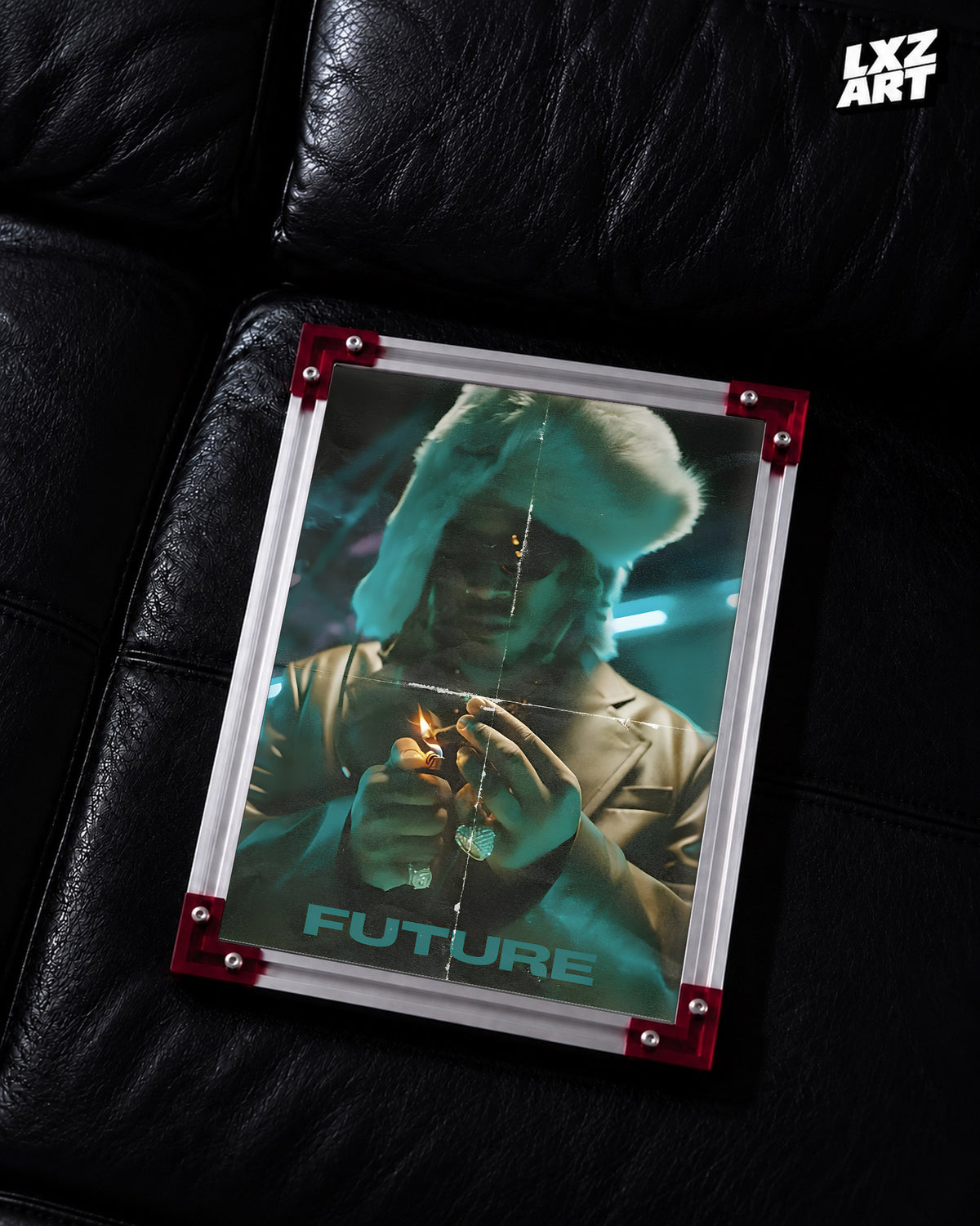 Future Dark Portrait Poster | Unframed Hip Hop Wall Art — LXZART display 2; frame not included