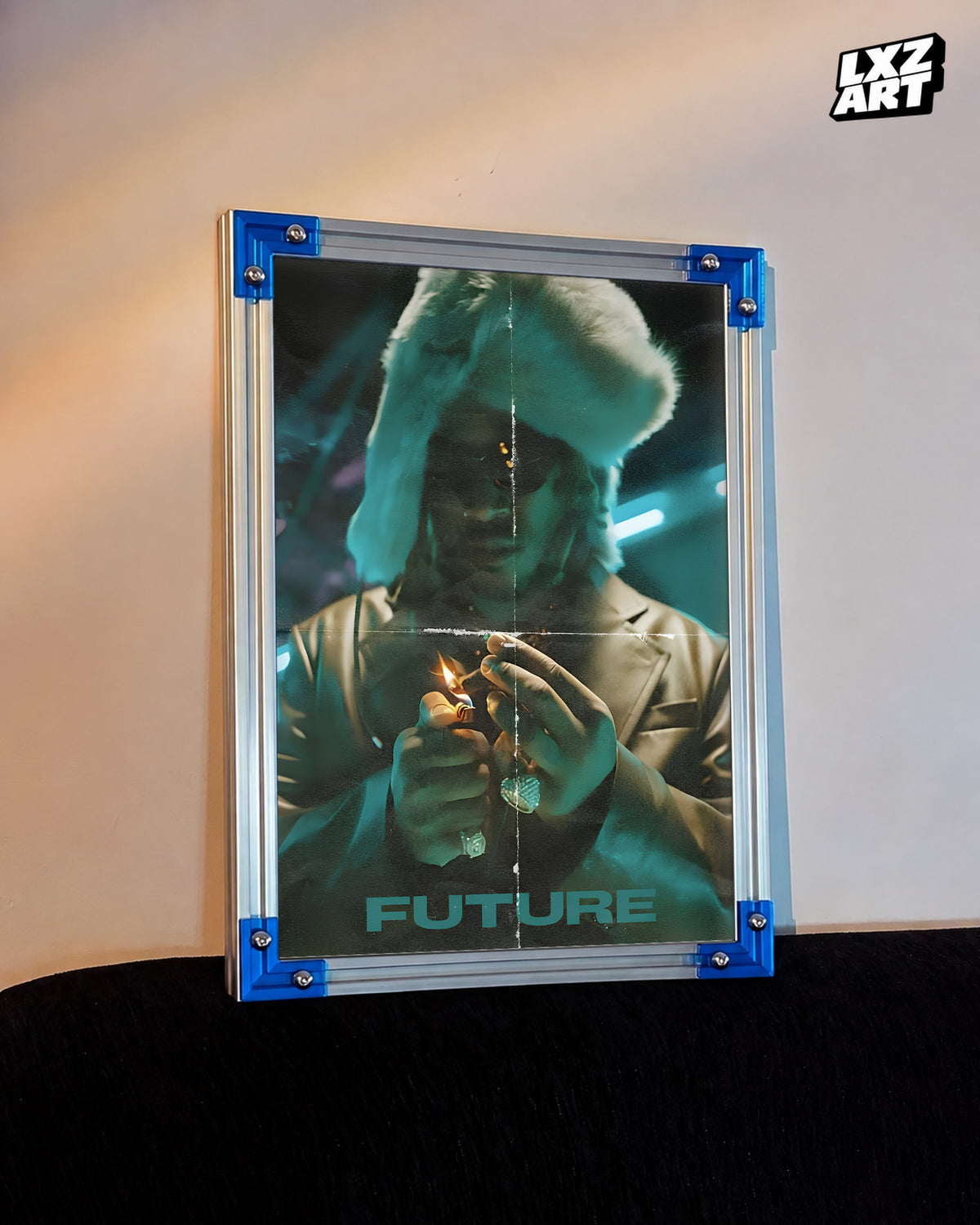Future Dark Portrait Poster | Unframed Hip Hop Wall Art — LXZART display 3; frame not included