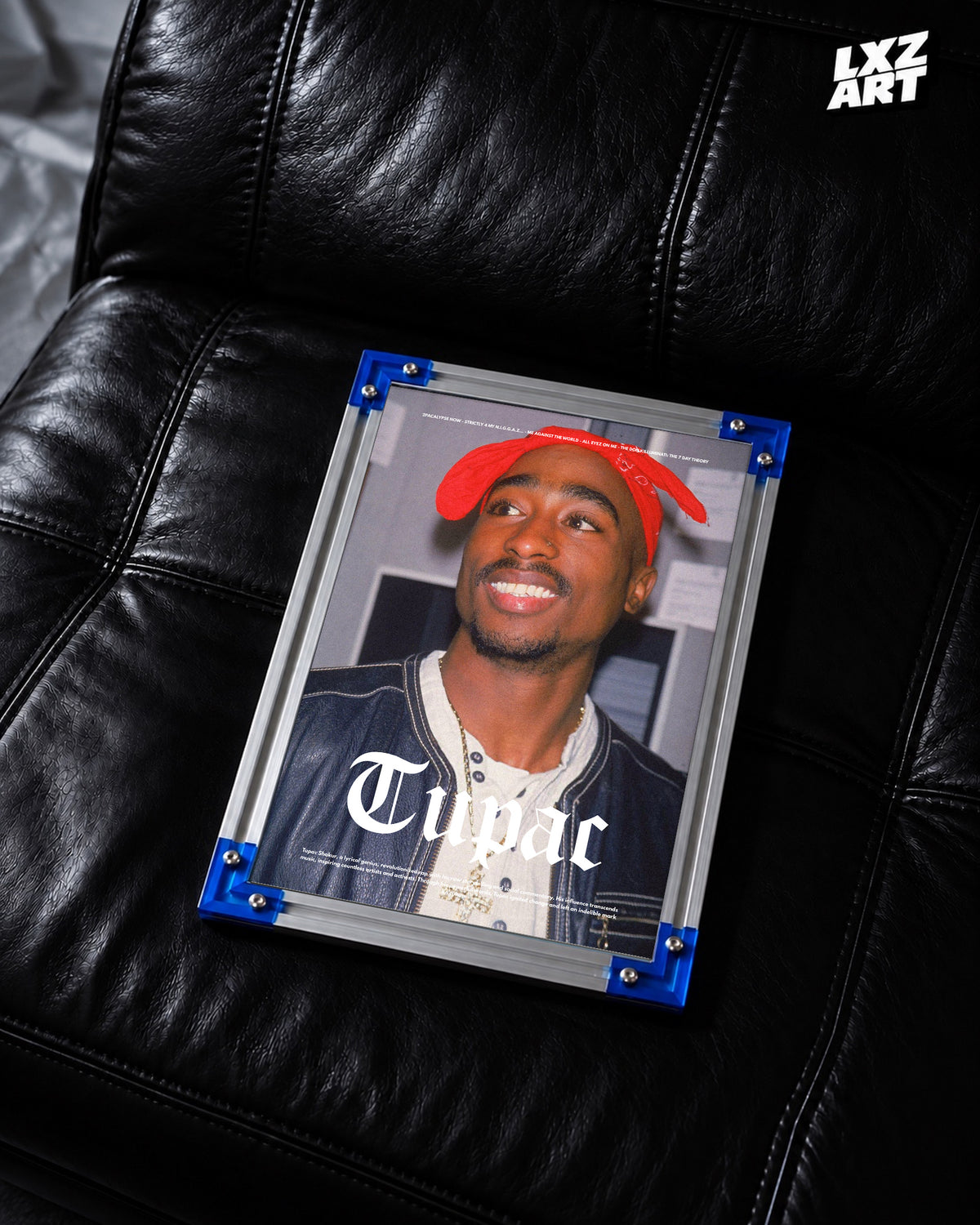 2Pac Red Bandana Portrait Poster | Unframed Bedroom Wall Art — LXZART display 2; frame not included