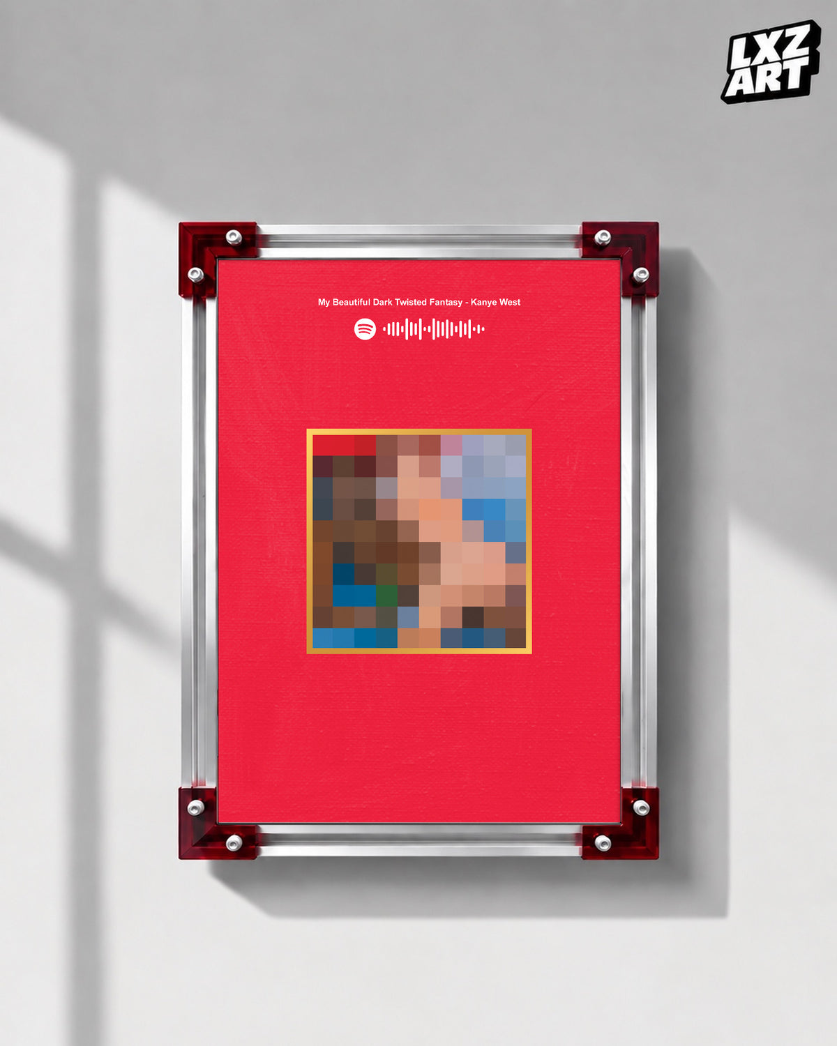 Kanye West My Beautiful Dark Twisted Fantasy Poster | Unframed Bedroom Wall Art — LXZART display 1; frame not included