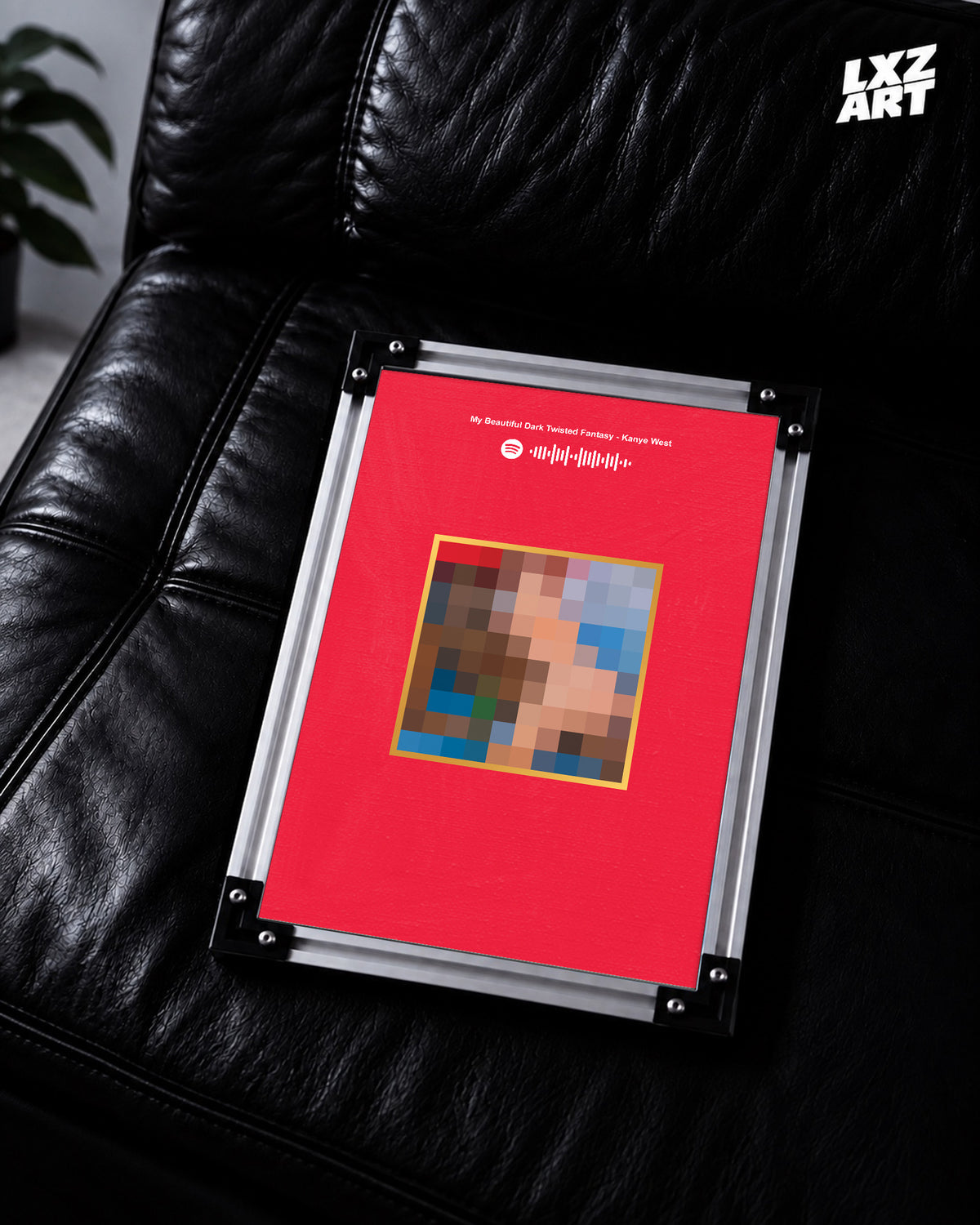 Kanye West My Beautiful Dark Twisted Fantasy Poster | Unframed Bedroom Wall Art — LXZART display 2; frame not included