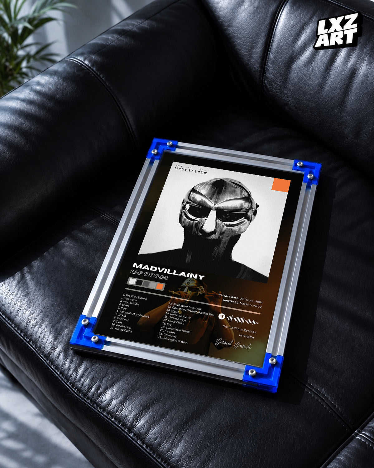 MF DOOM Madvillainy Tracklist Poster | Unframed Bedroom Wall Art — LXZART display 2; frame not included