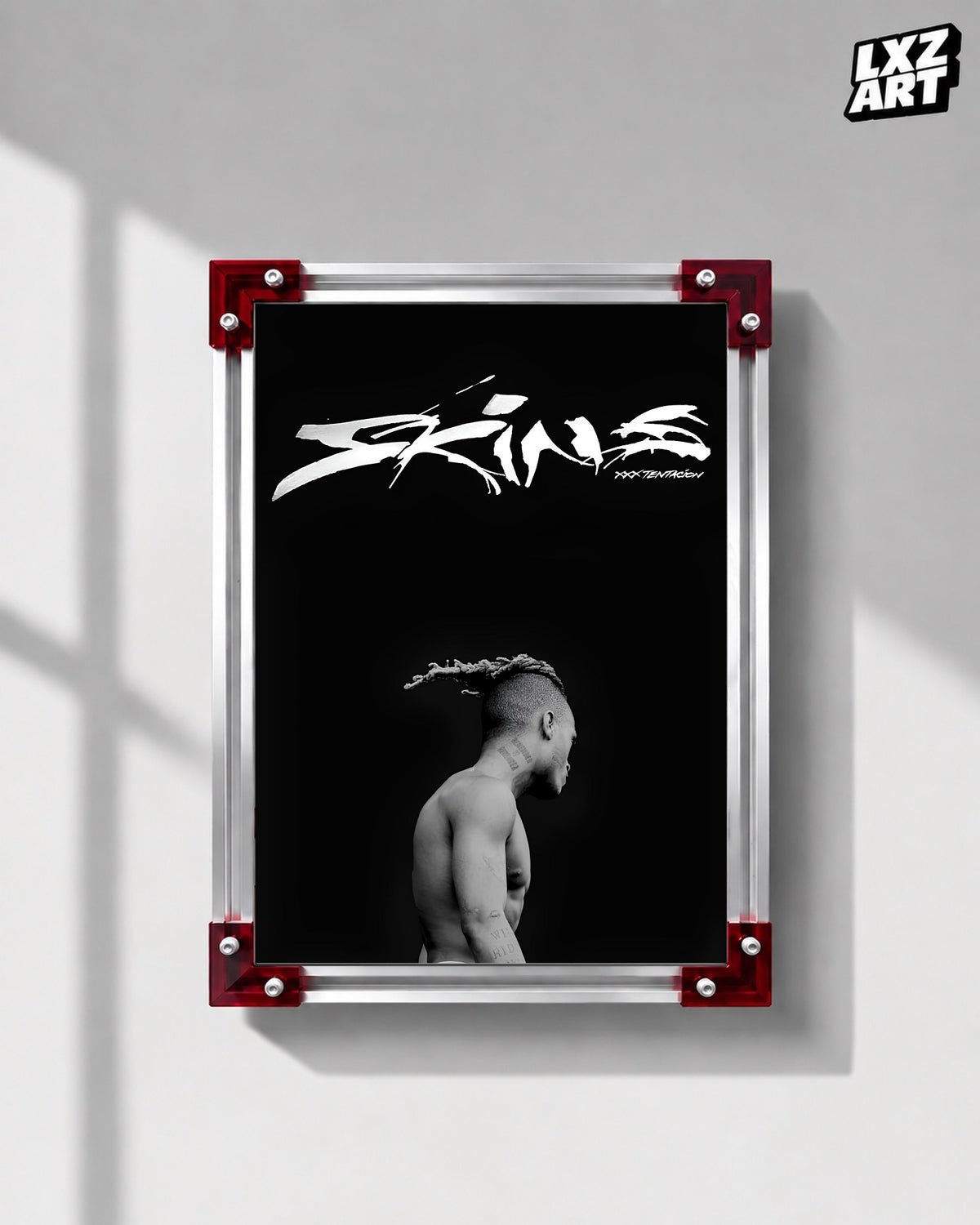 XXXTENTACION SKINS Portrait Poster | Unframed Bedroom Wall Art — LXZART display 1; frame not included