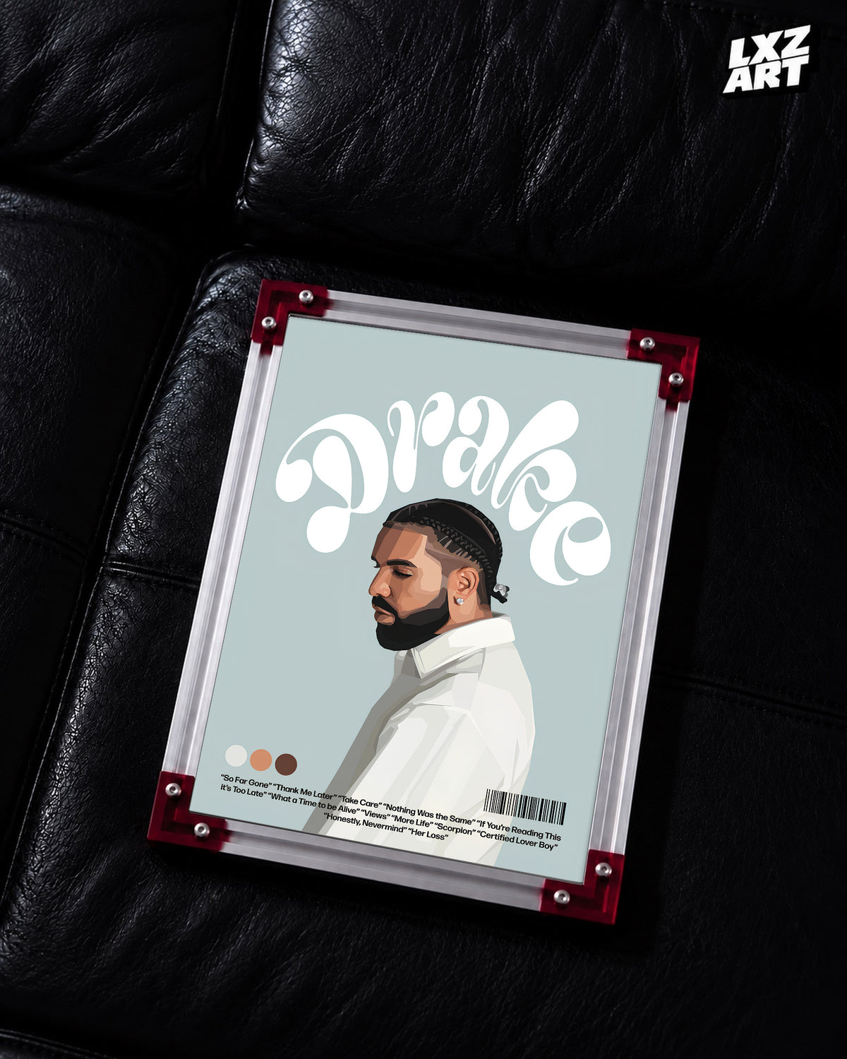 Drake Portrait Poster | Unframed Bedroom Wall Art — LXZART display 2; frame not included