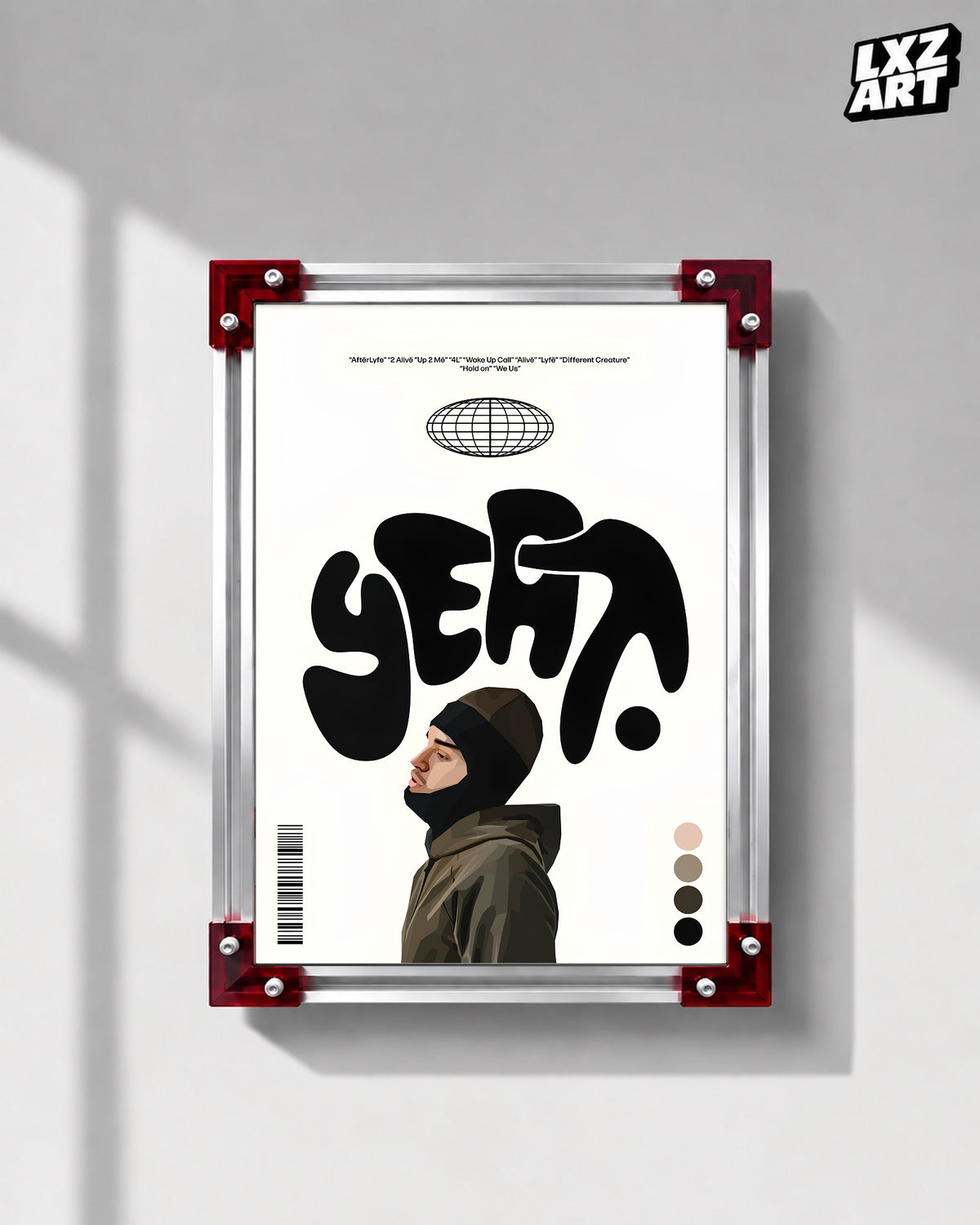Yeat Illustrated Graphic Poster | Unframed Bedroom Wall Art — LXZART display 1; frame not included