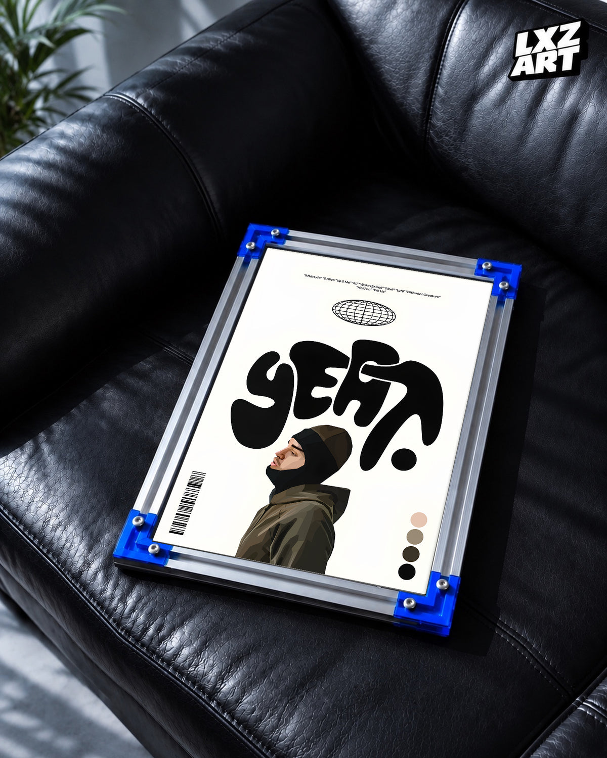 Yeat Illustrated Graphic Poster | Unframed Bedroom Wall Art — LXZART display 2; frame not included