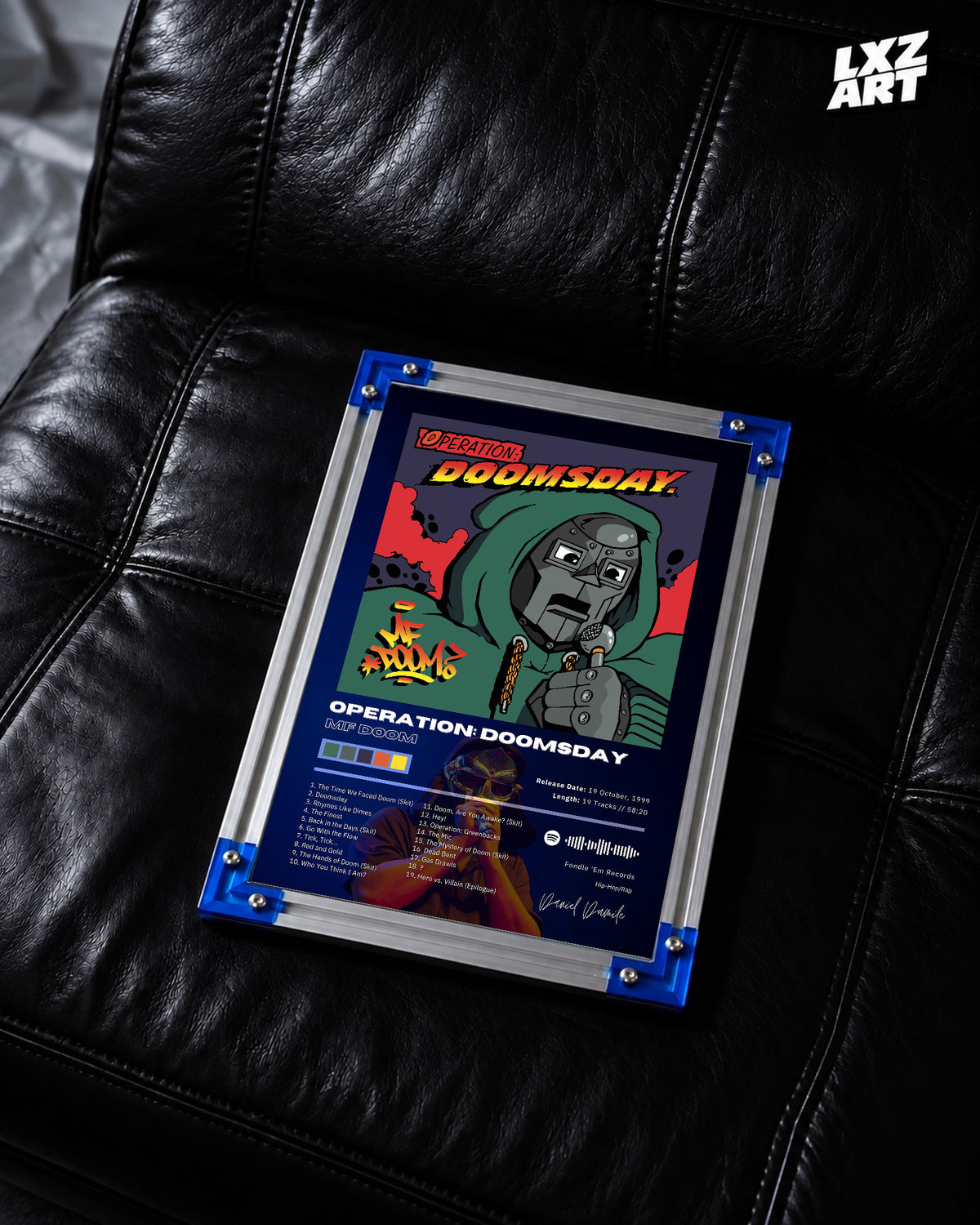 MF DOOM Operation: Doomsday Tracklist Poster | Unframed Bedroom Wall Art — LXZART display 2; frame not included