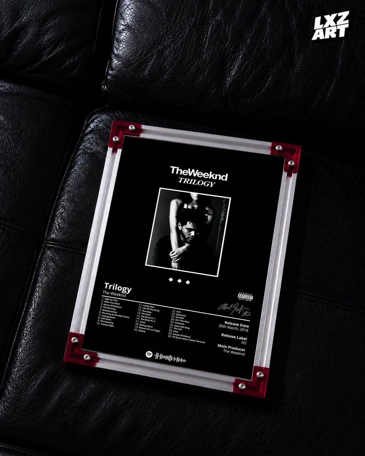 The Weeknd Trilogy Poster | Unframed Bedroom Wall Art — LXZART display 2; frame not included