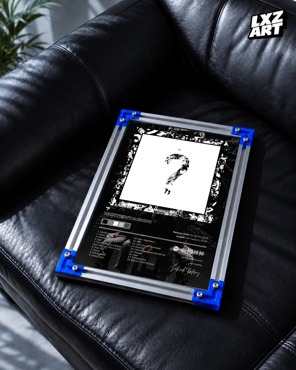 XXXTENTACION Performance Poster | Unframed Bedroom Wall Art — LXZART display 2; frame not included