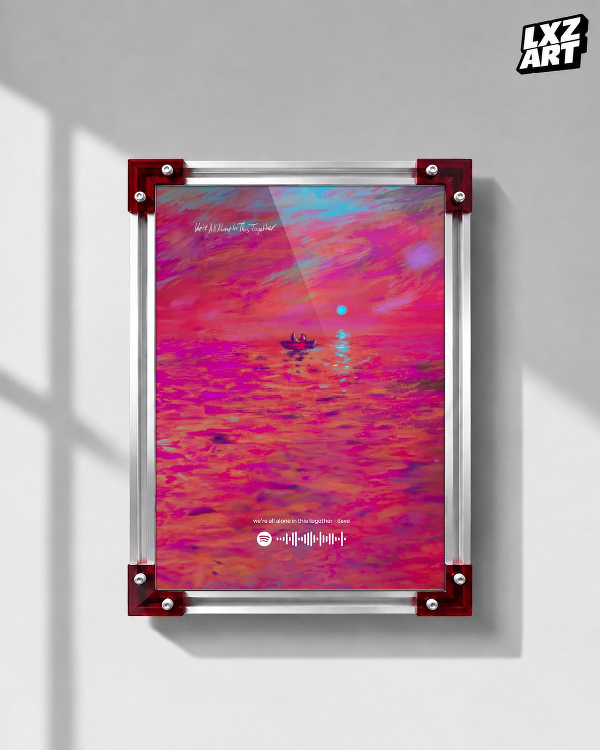 Dave 'We're All Alone In This Together' Spotify Poster — LXZART display 1; frame not included