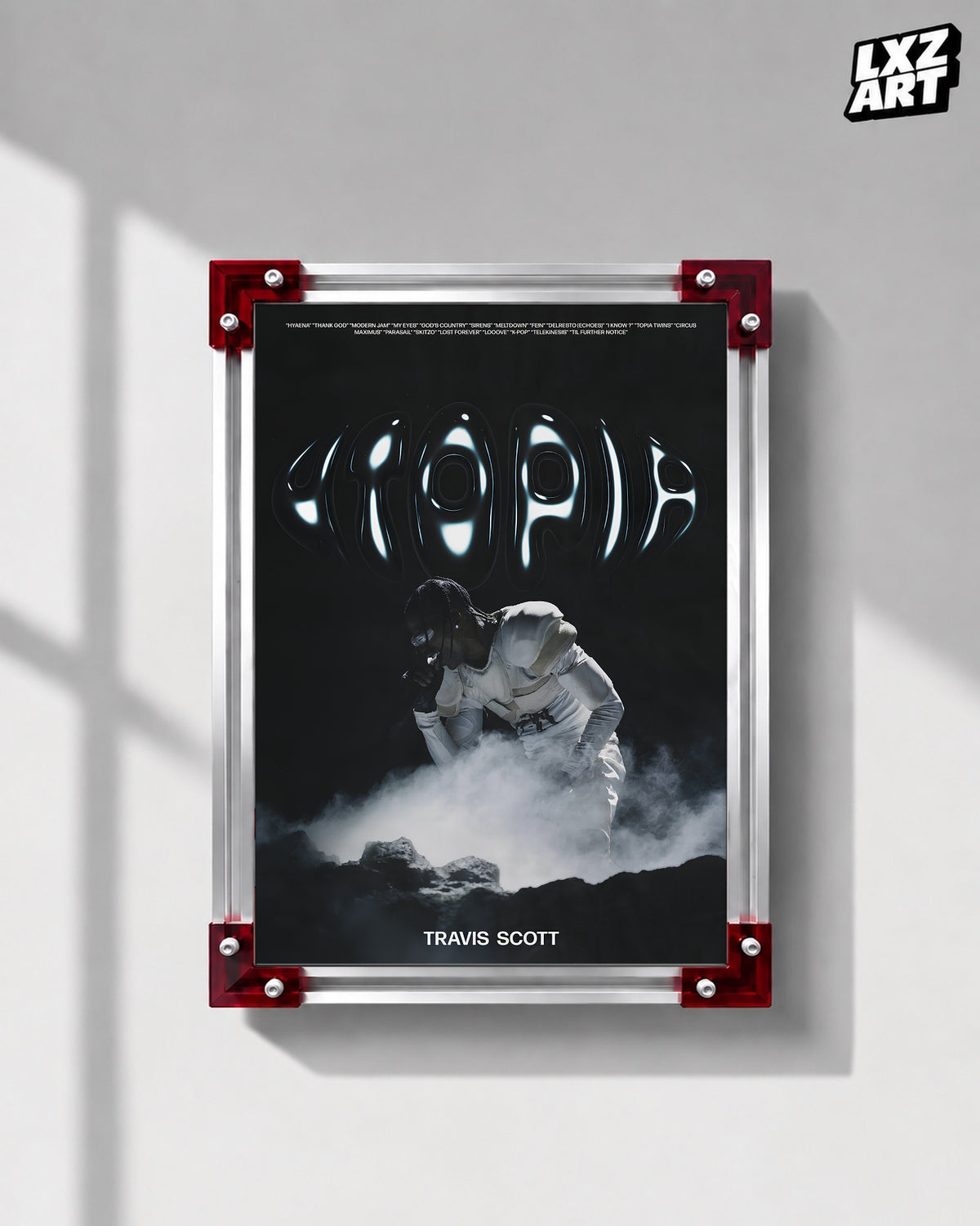 Travis Scott Utopia Performance Poster | Unframed Bedroom Wall Art — LXZART display 1; frame not included