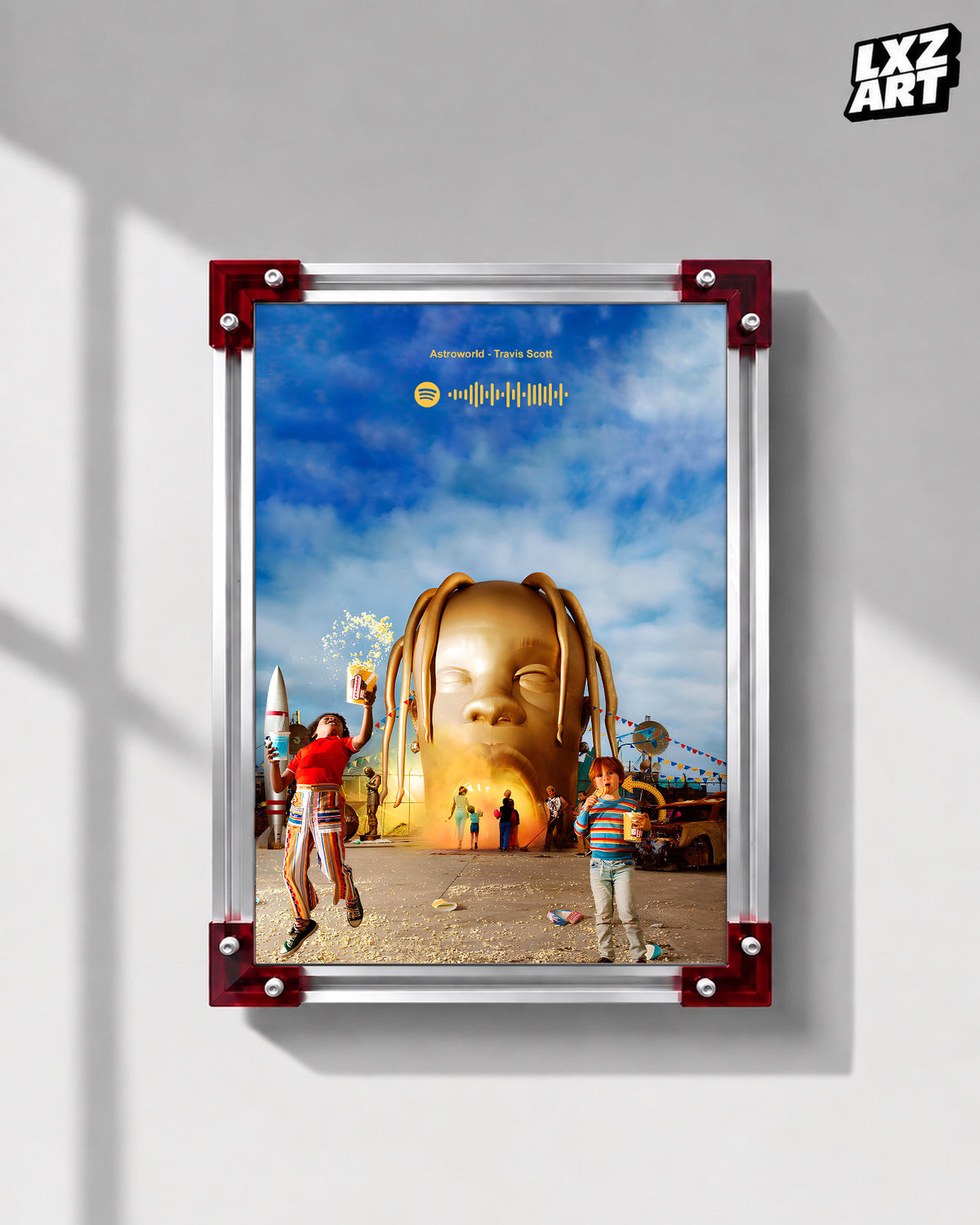 Travis Scott Astroworld Blue Sky Album Poster | Unframed Wall Art — LXZART display 1; frame not included