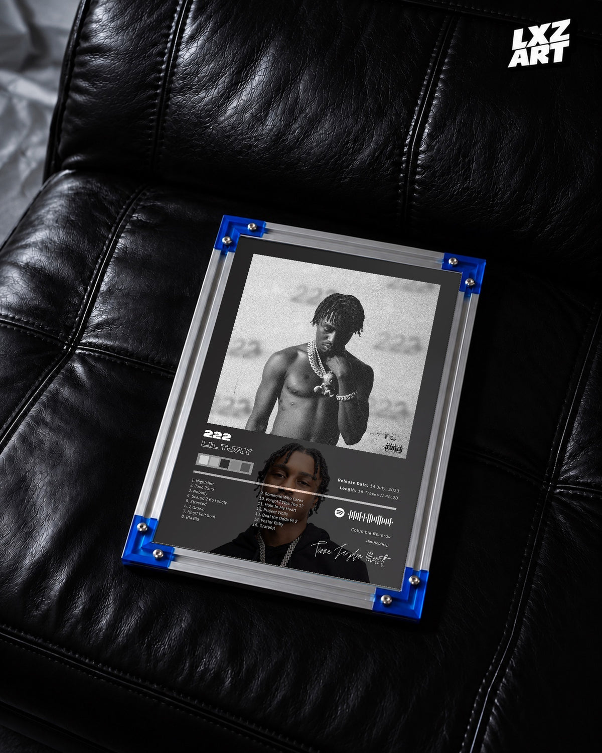 Lil Tjay 222 Tracklist Poster | Unframed Bedroom Wall Art — LXZART display 2; frame not included