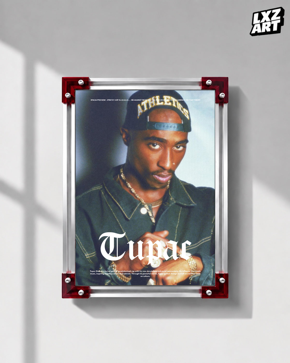 2Pac Portrait Poster | Unframed Bedroom Wall Art — LXZART display 1; frame not included