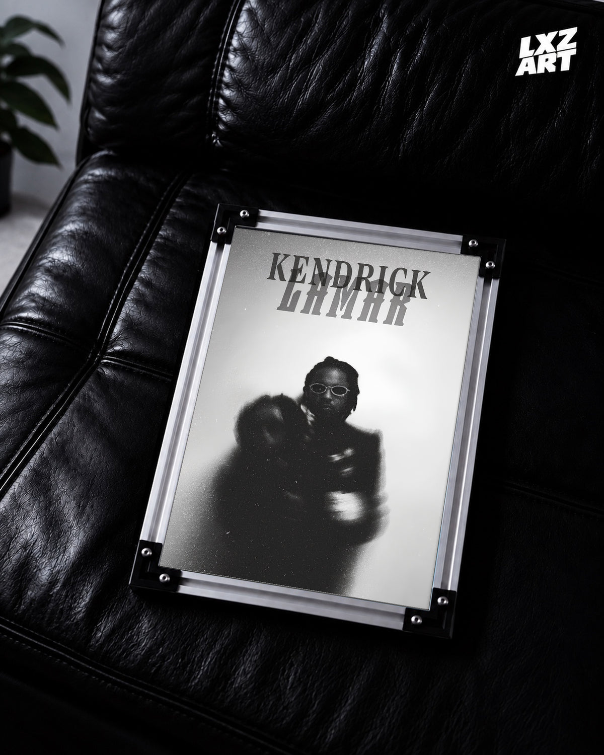 Kendrick Lamar Black and White Portrait Poster | Unframed Hip Hop Wall Art — LXZART display 2; frame not included