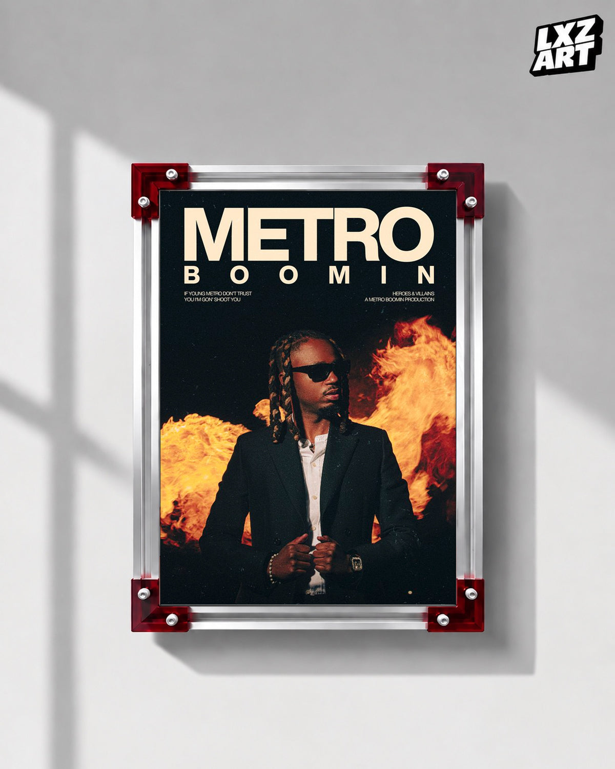 Metro Boomin Portrait Poster | Unframed Bedroom Wall Art — LXZART display 1; frame not included