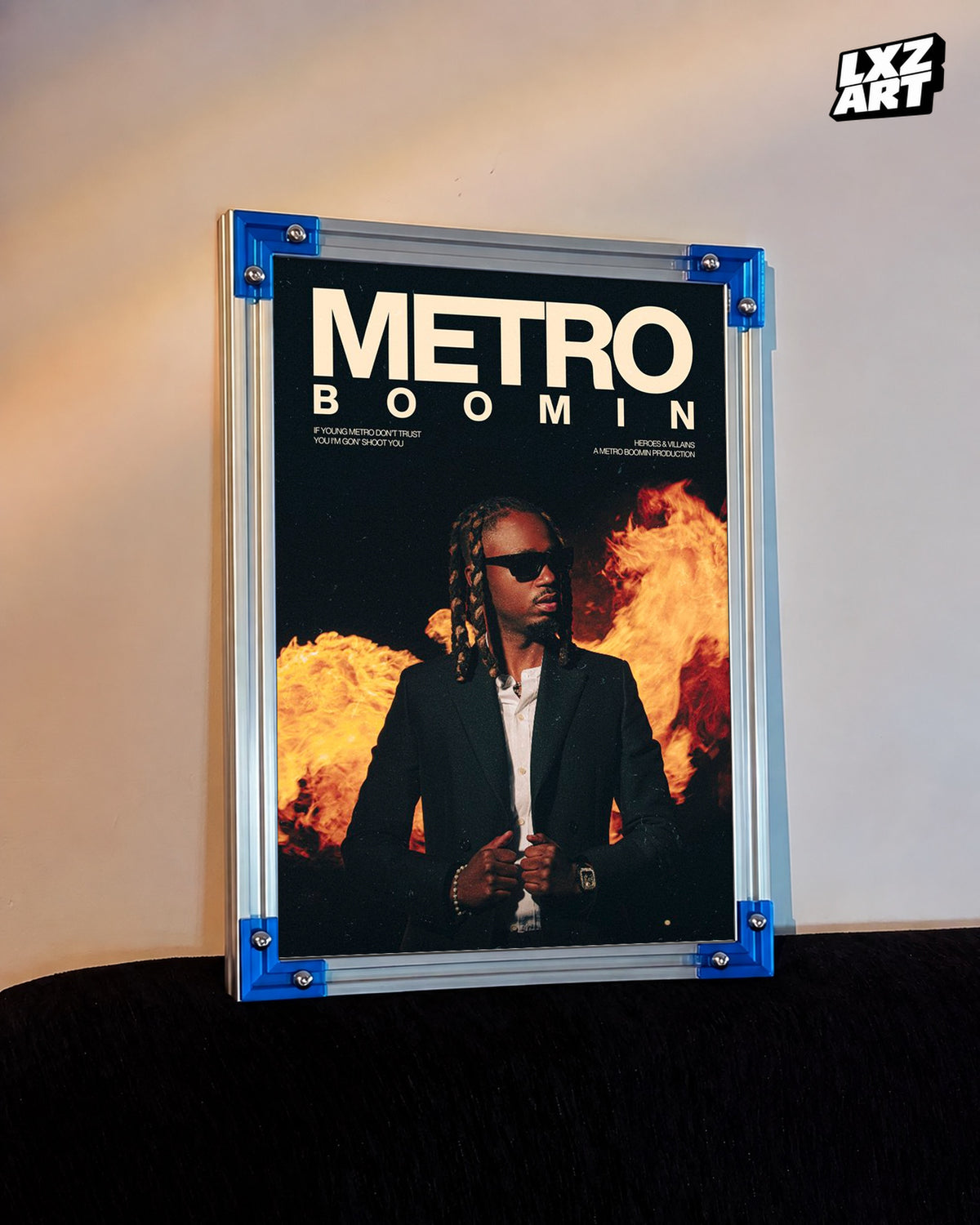 Metro Boomin Portrait Poster | Unframed Bedroom Wall Art — LXZART display 3; frame not included