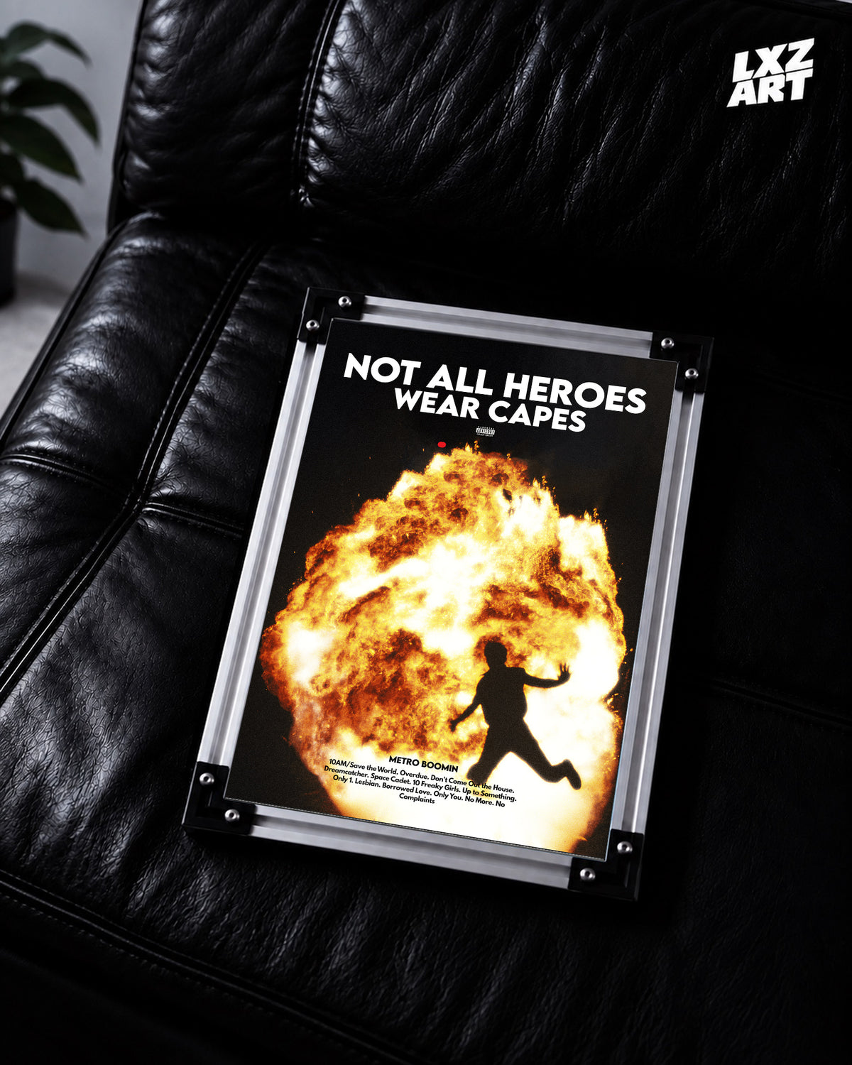 Metro Boomin Not All Heroes Wear Capes Album Poster | Unframed Bedroom Wall Art — LXZART display 2; frame not included