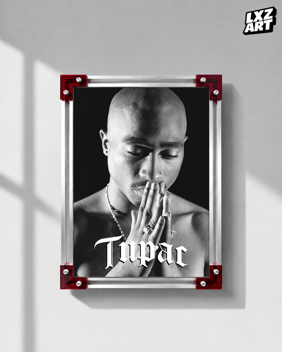 2Pac Praying Portrait Poster | Unframed Bedroom Wall Art — LXZART display 1; frame not included