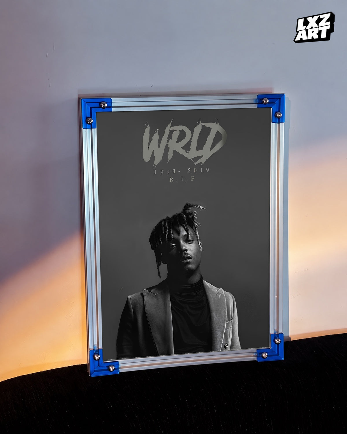 Juice WRLD 1998–2019 Memorial Portrait Poster | Unframed Bedroom Wall Art — LXZART display 3; frame not included