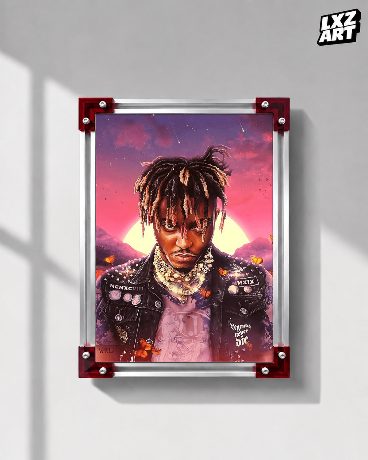 Juice WRLD Legends Never Die Butterfly Portrait Poster | Unframed Bedroom Wall Art — LXZART display 1; frame not included