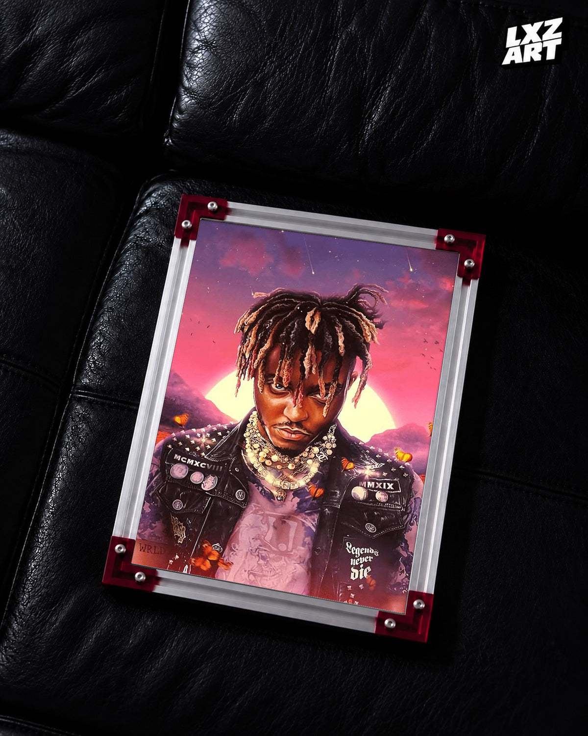 Juice WRLD Legends Never Die Butterfly Portrait Poster | Unframed Bedroom Wall Art — LXZART display 2; frame not included