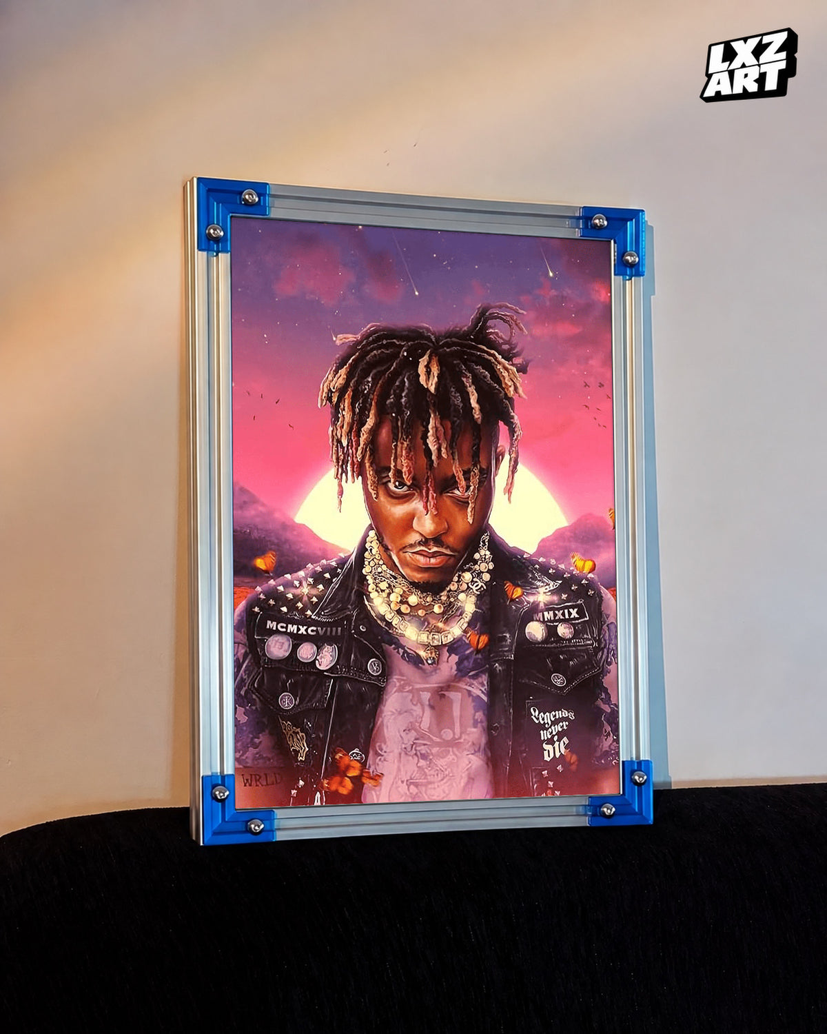 Juice WRLD Legends Never Die Butterfly Portrait Poster | Unframed Bedroom Wall Art — LXZART display 3; frame not included